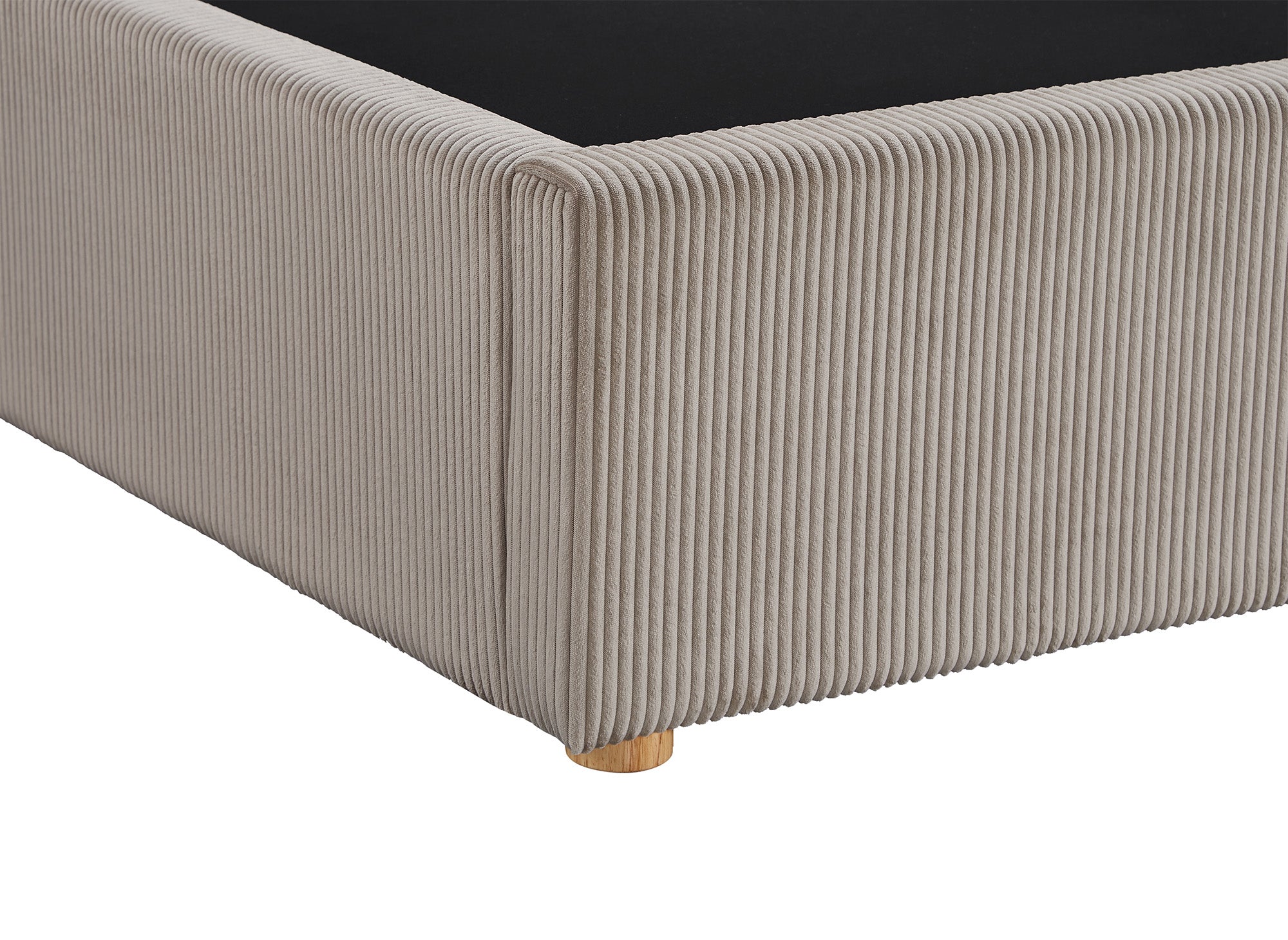 Cama de almacenaje ZELIA de 140x190 cm en pana color topo