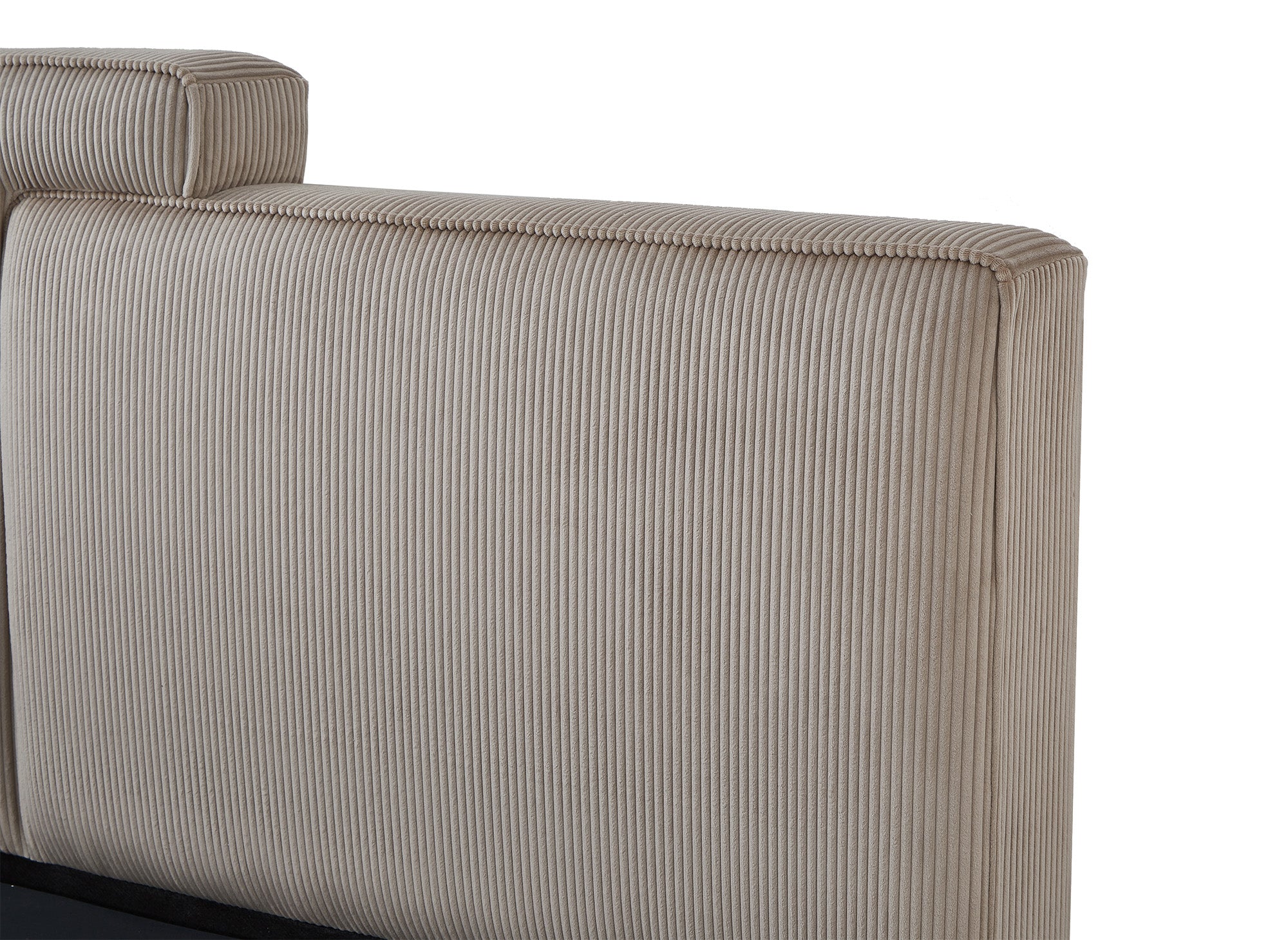 Cama de almacenaje ZELIA de 140x190 cm en pana color topo