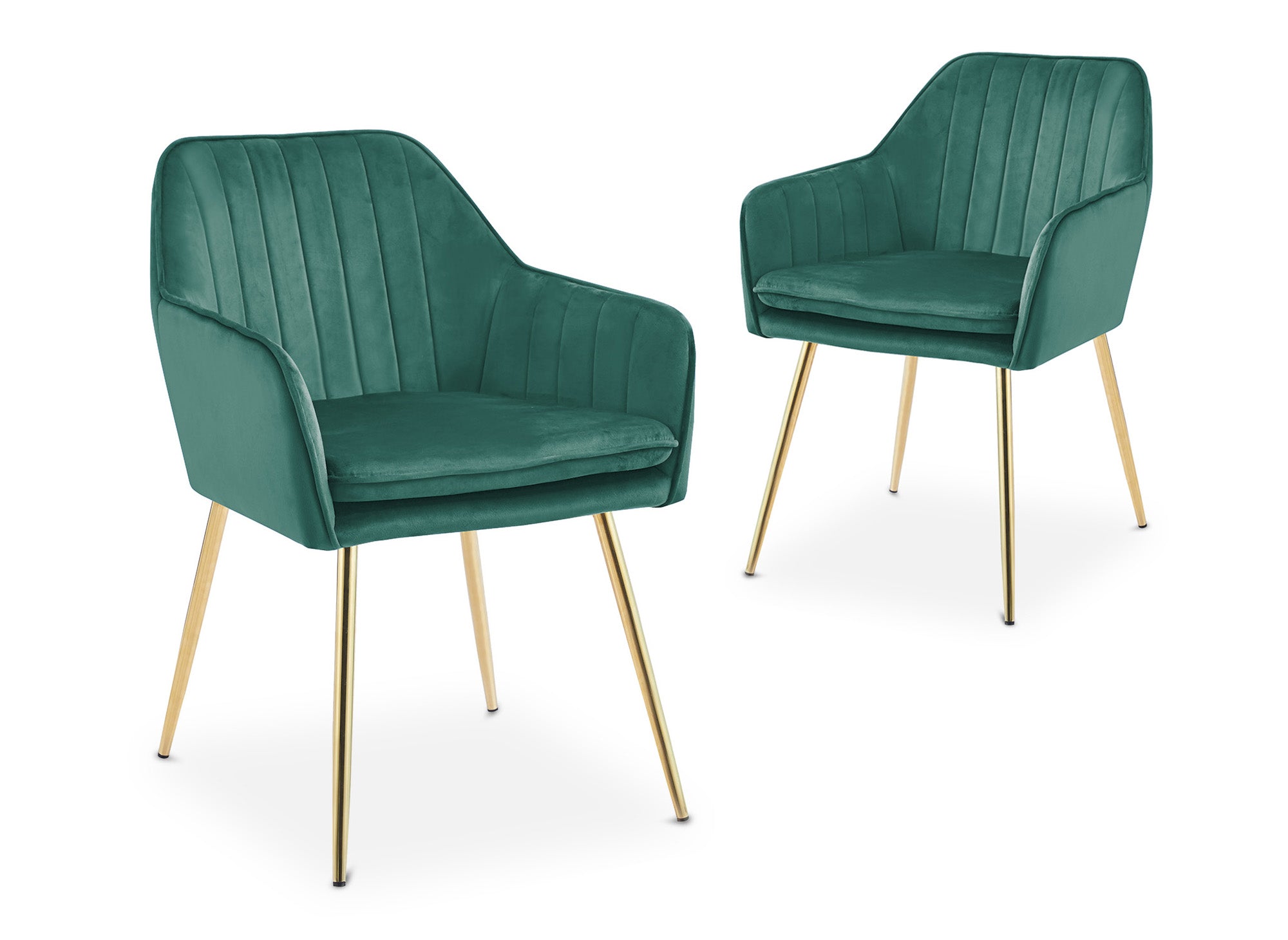 Conjunto de 2 sillones EDWIGE de terciopelo verde