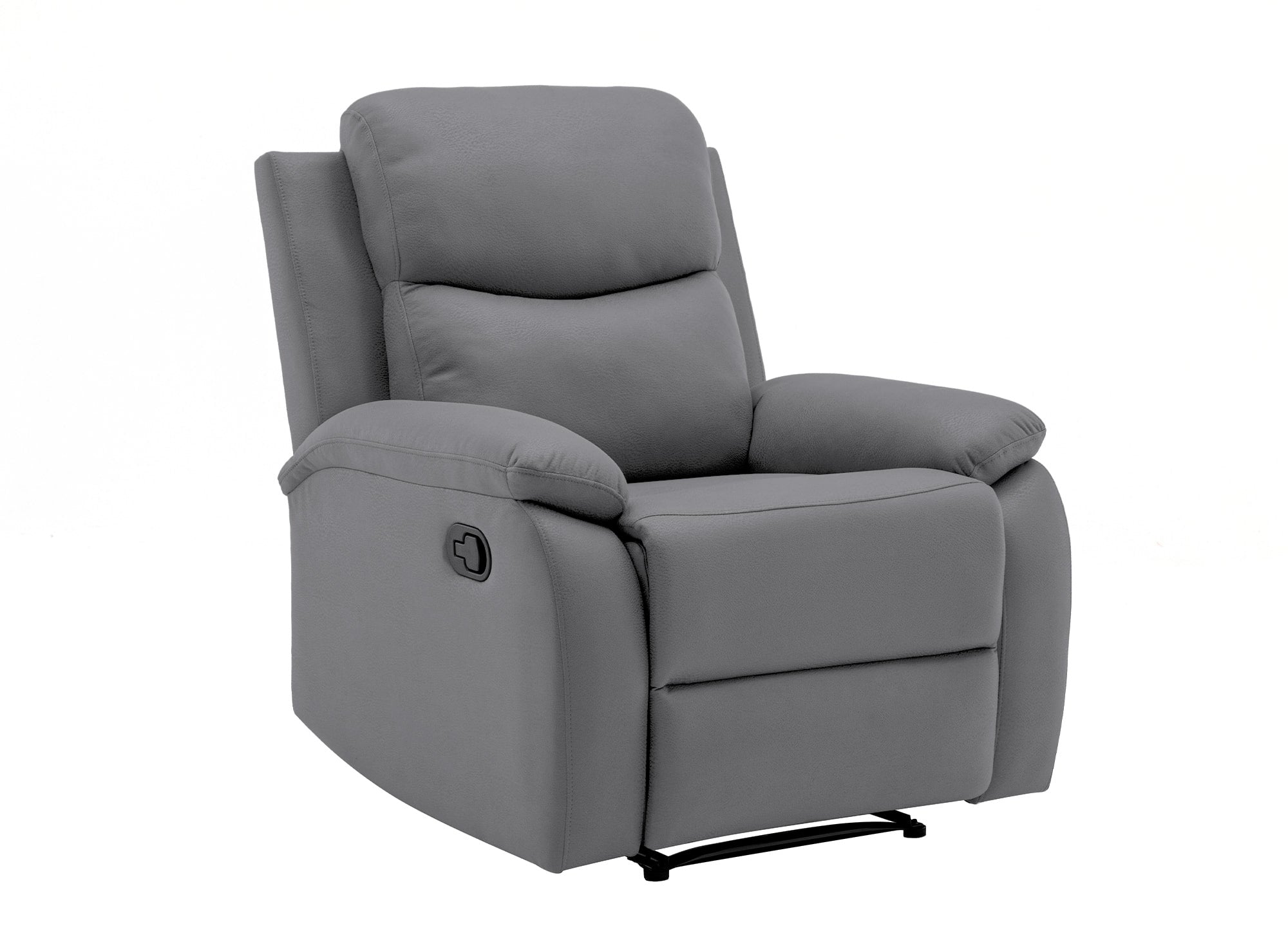 Sillón reclinable JACOB de piel sintética gris oscuro