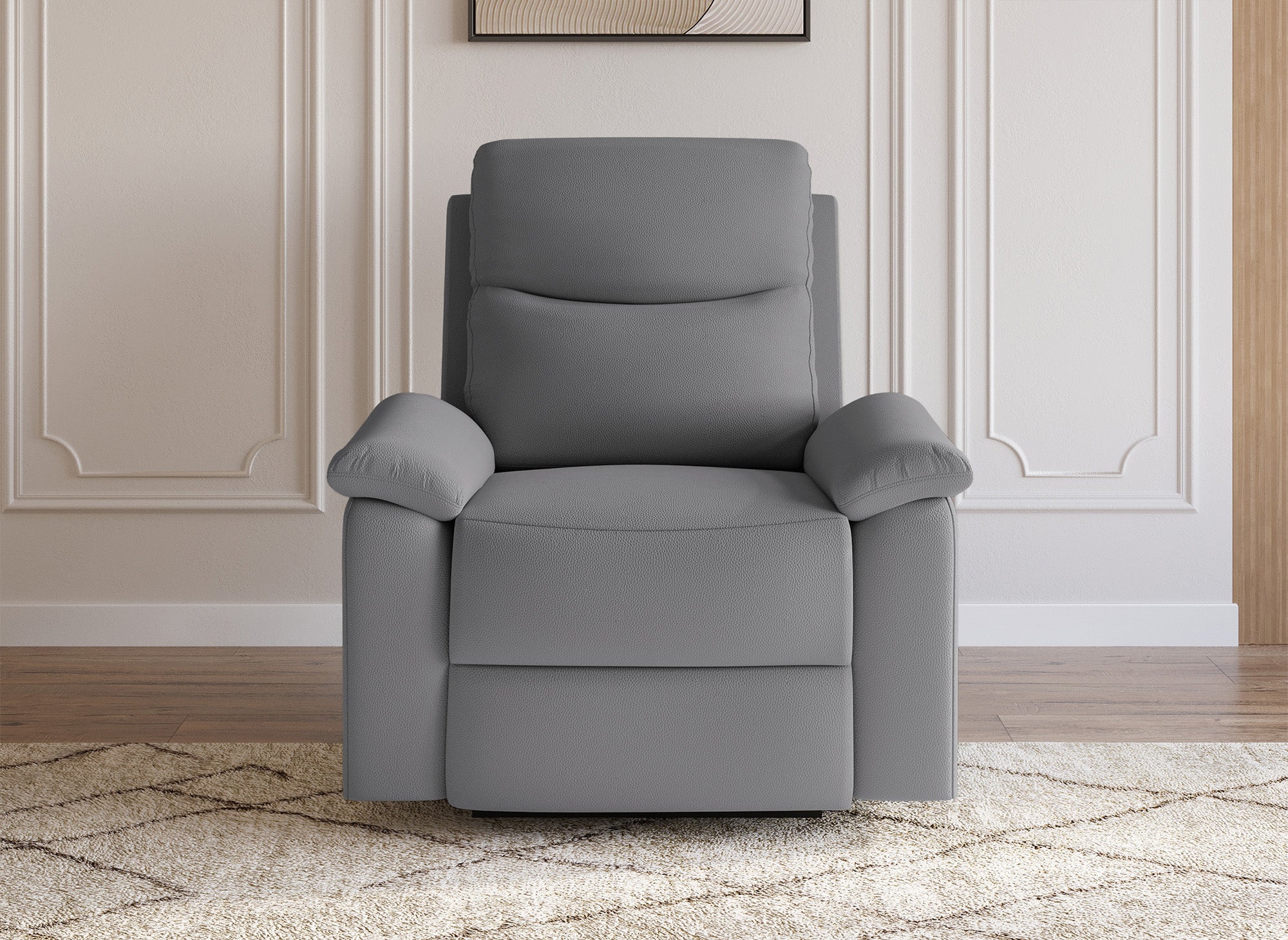 Sillón reclinable JACOB de piel sintética gris oscuro