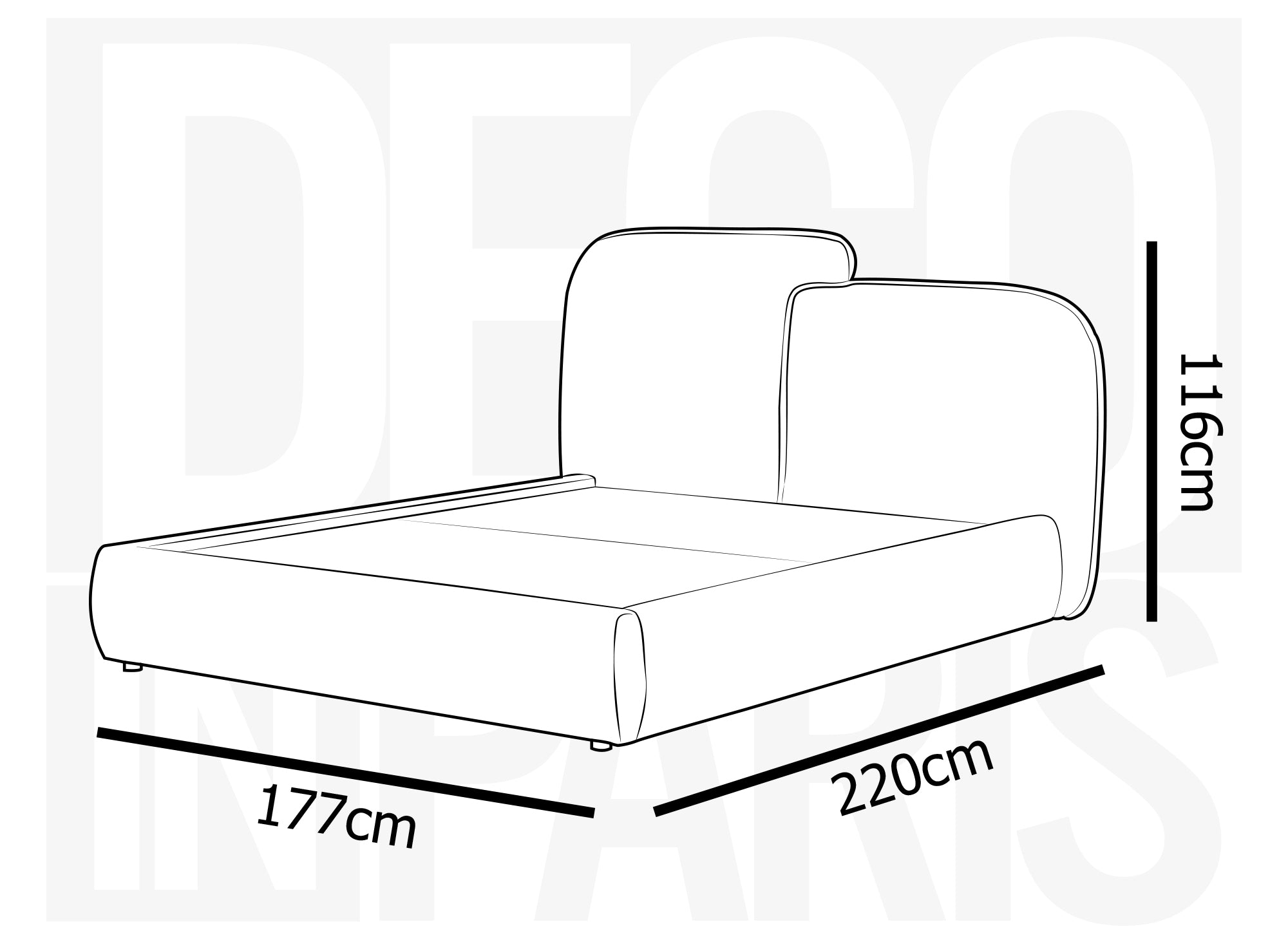 Cama de almacenaje MILENA de terciopelo jaspeado color topo, 140x190 cm