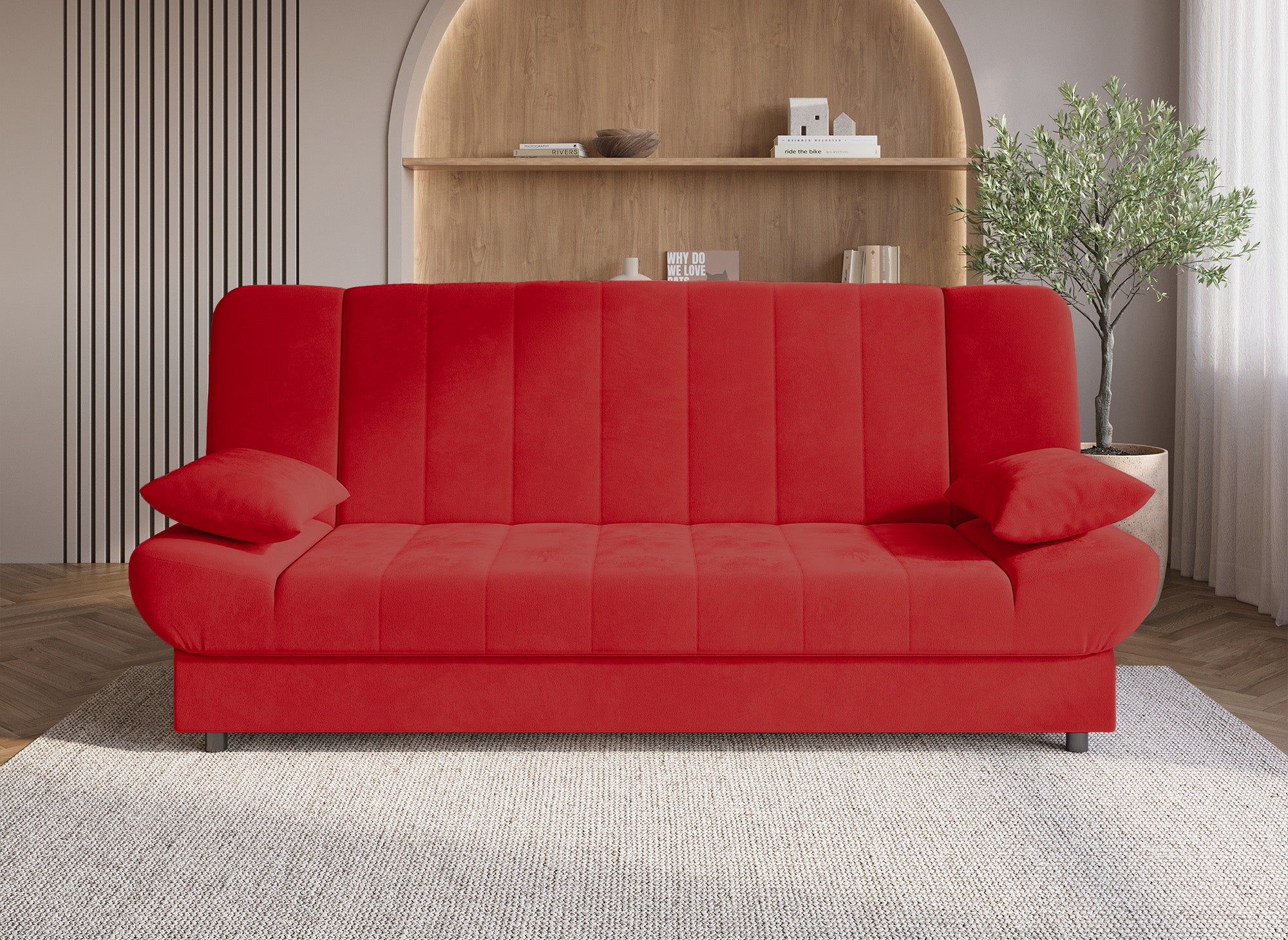 Sofá cama convertible rojo KOTI