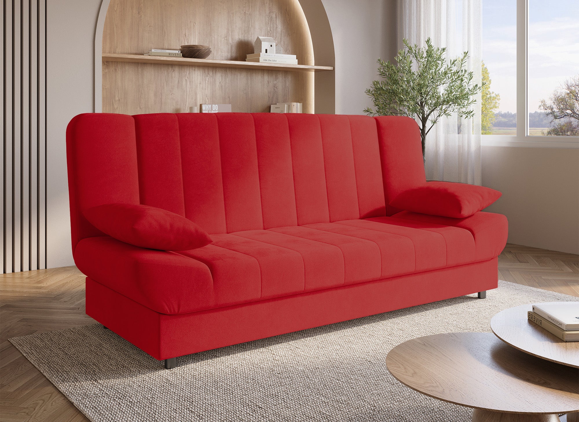 Sofá cama convertible rojo KOTI
