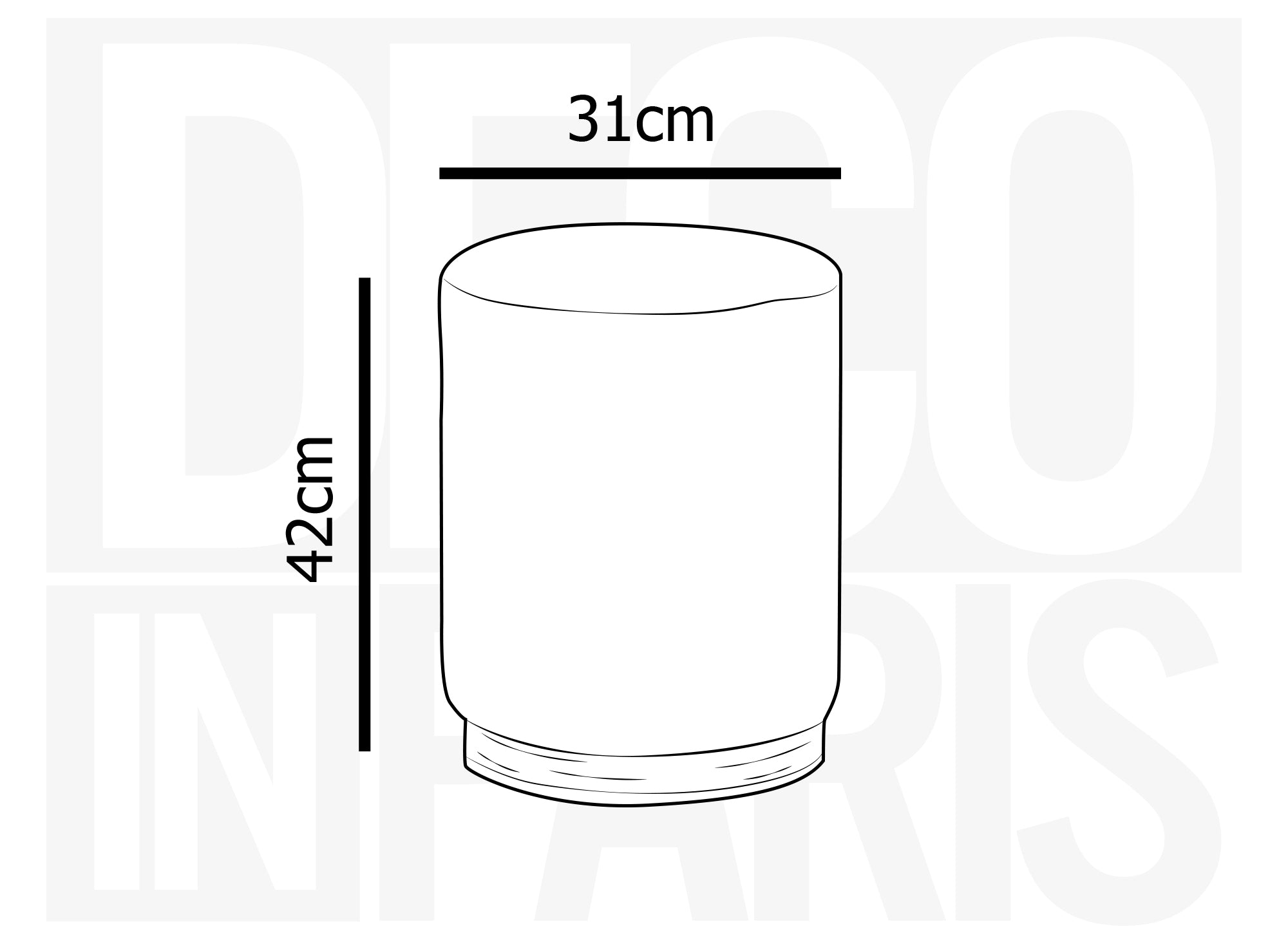 Puf y madera de tela con efecto piel de oveja gris TANY