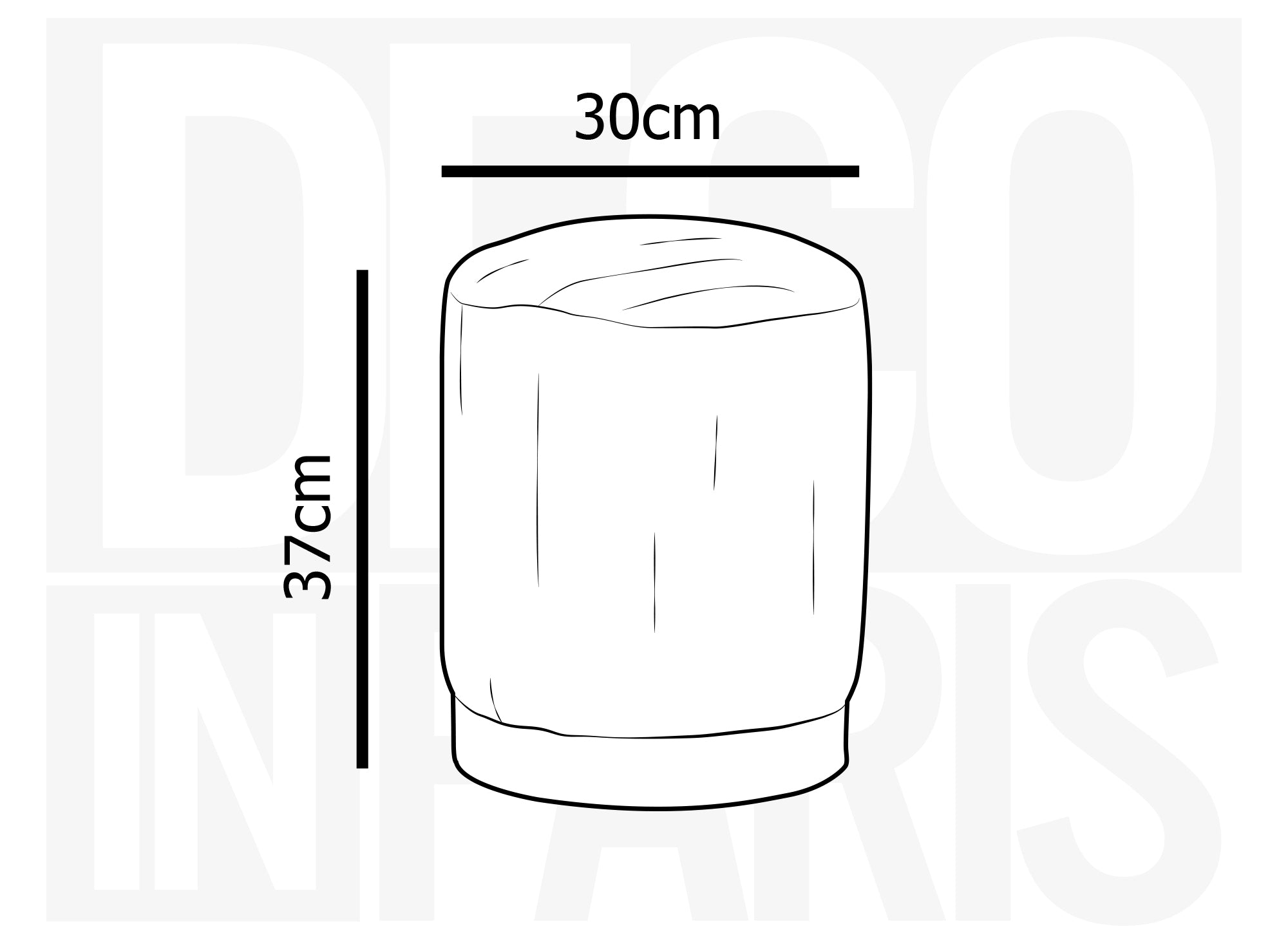 Puf de diseño ROY en pana gris y madera