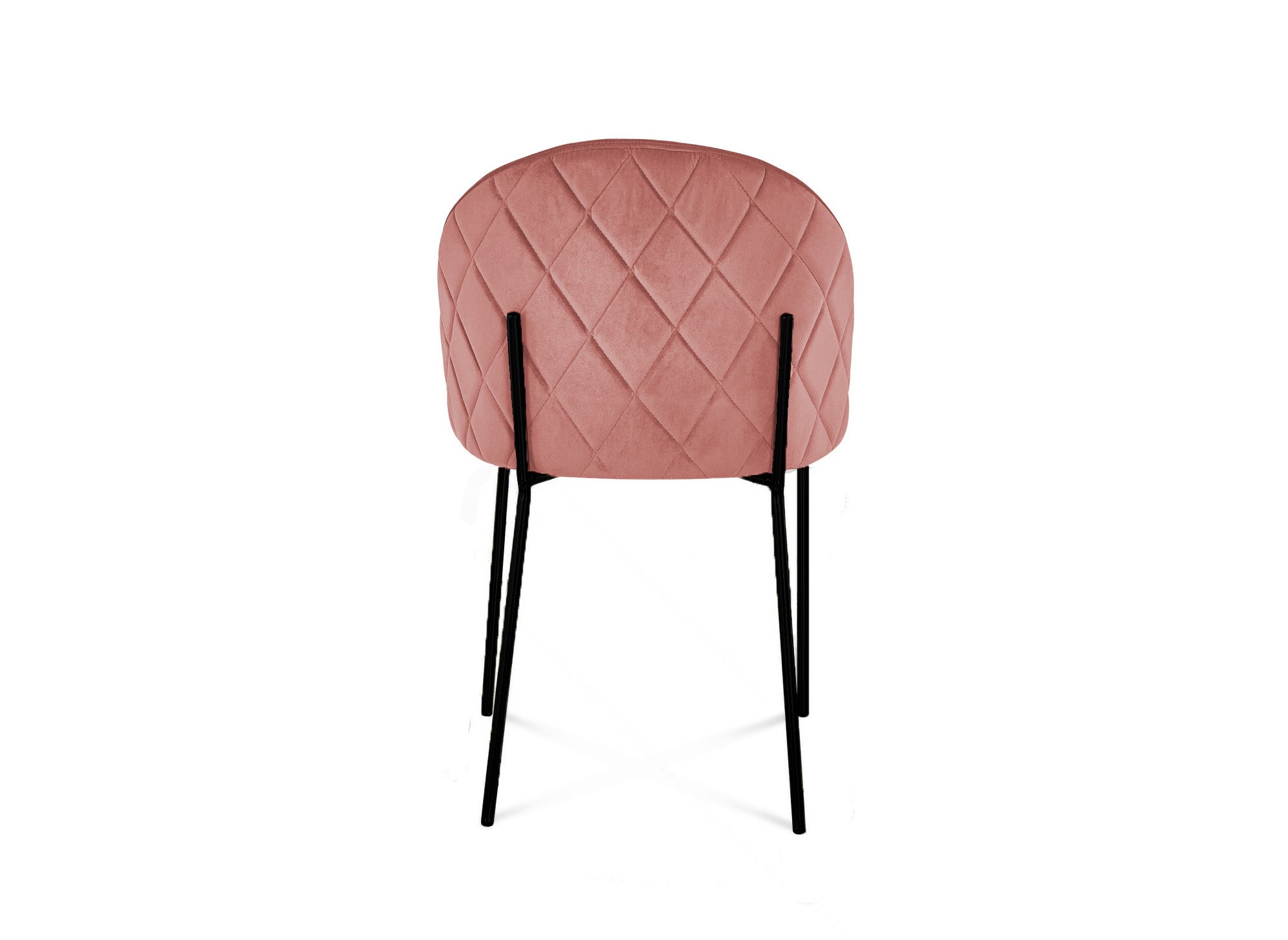 Juego de 2 sillas de diseño en terciopelo rosa con patas negras KENNETH