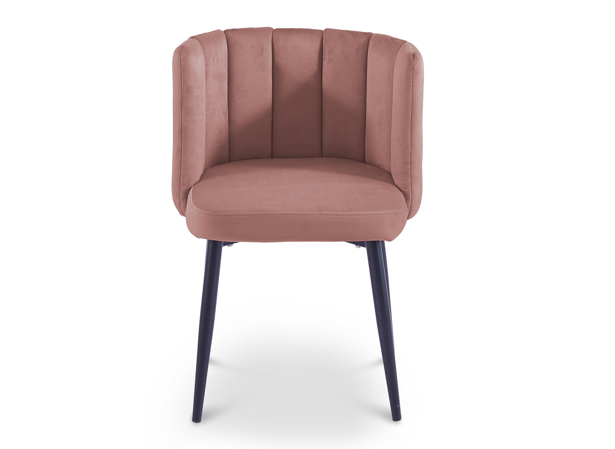 Juego de 2 sillas de diseño DEBBY en terciopelo rosa