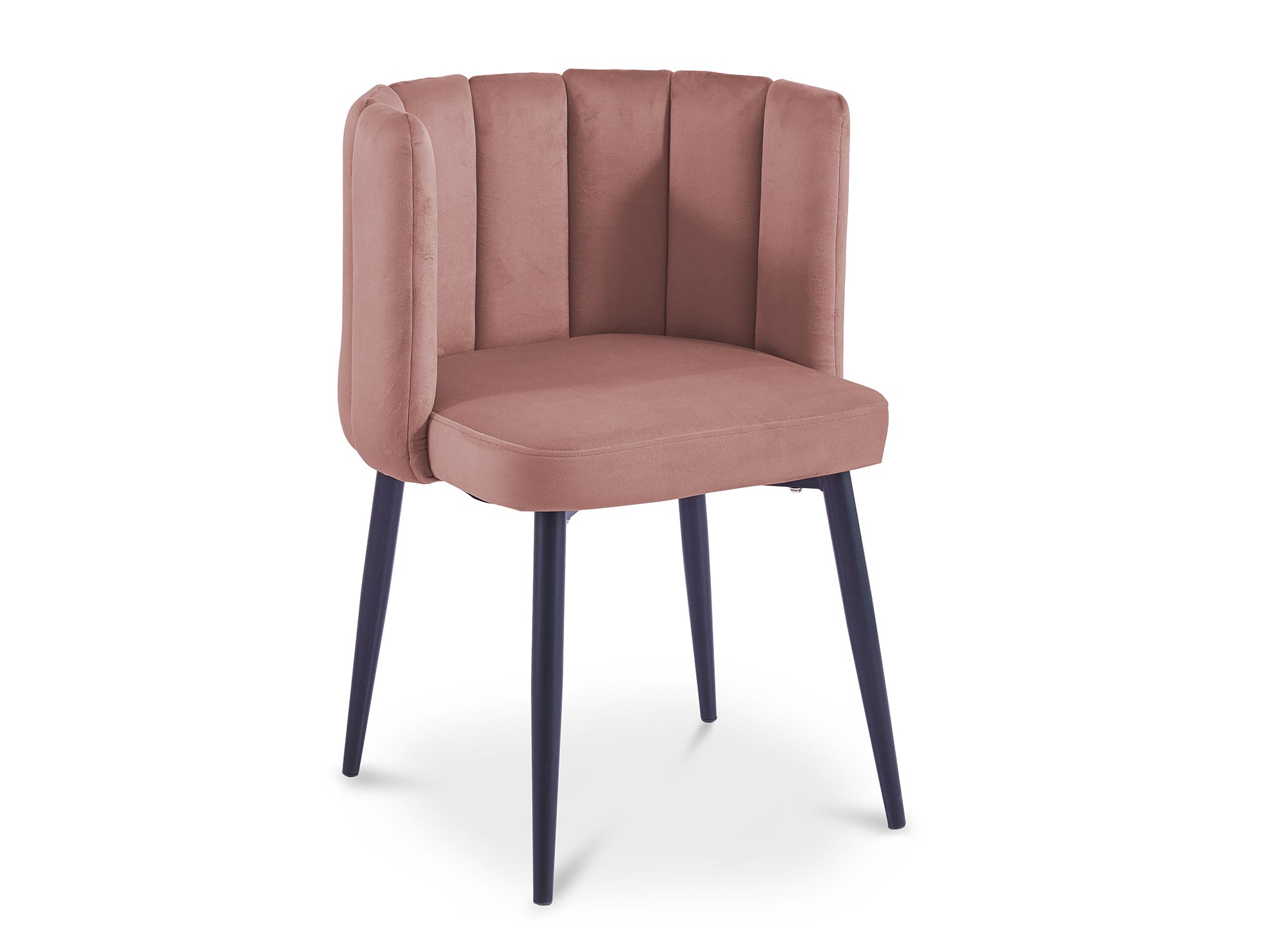 Juego de 2 sillas de diseño DEBBY en terciopelo rosa