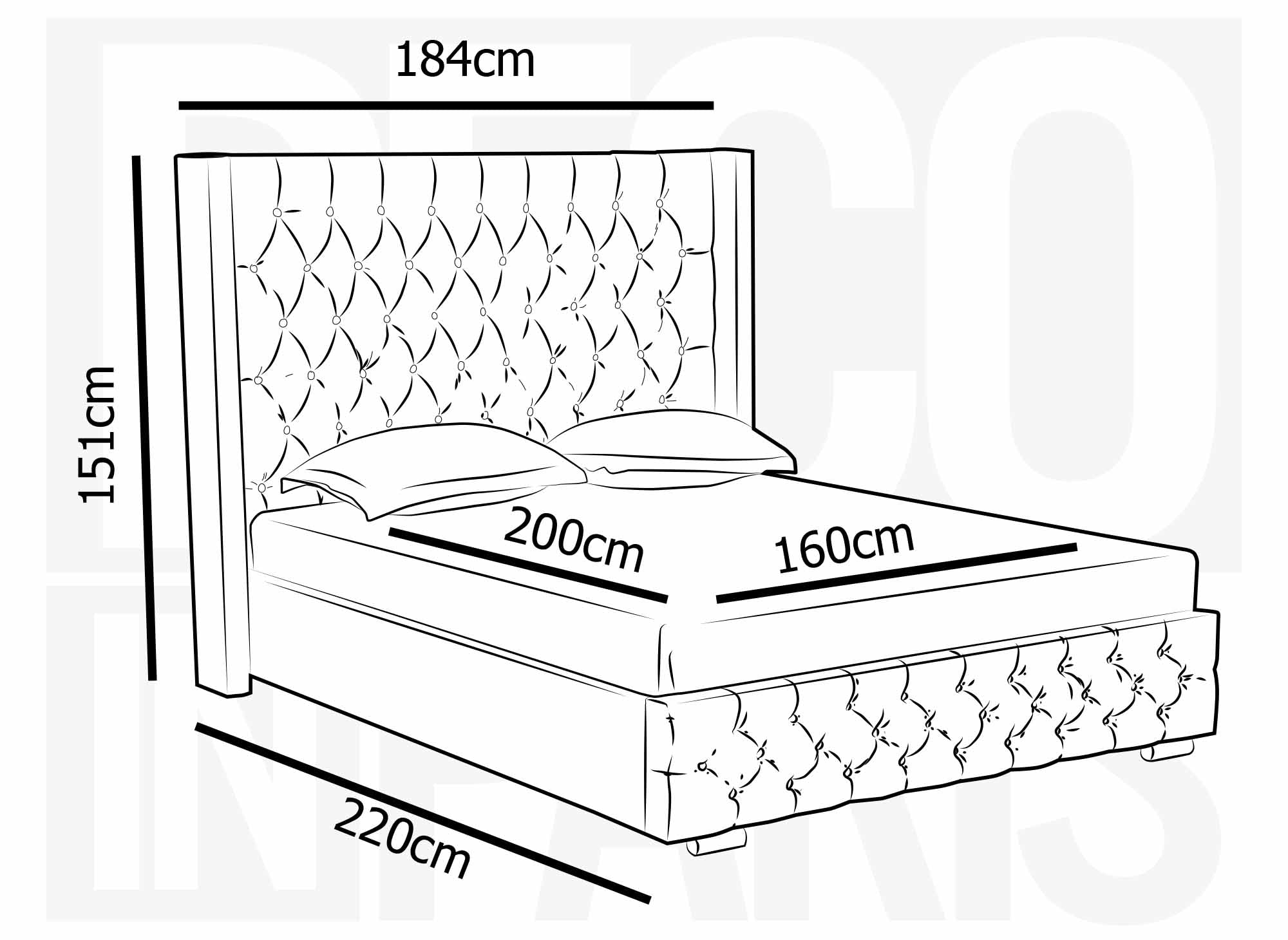 Cama de almacenaje Maxi de terciopelo beige de 160x200 cm