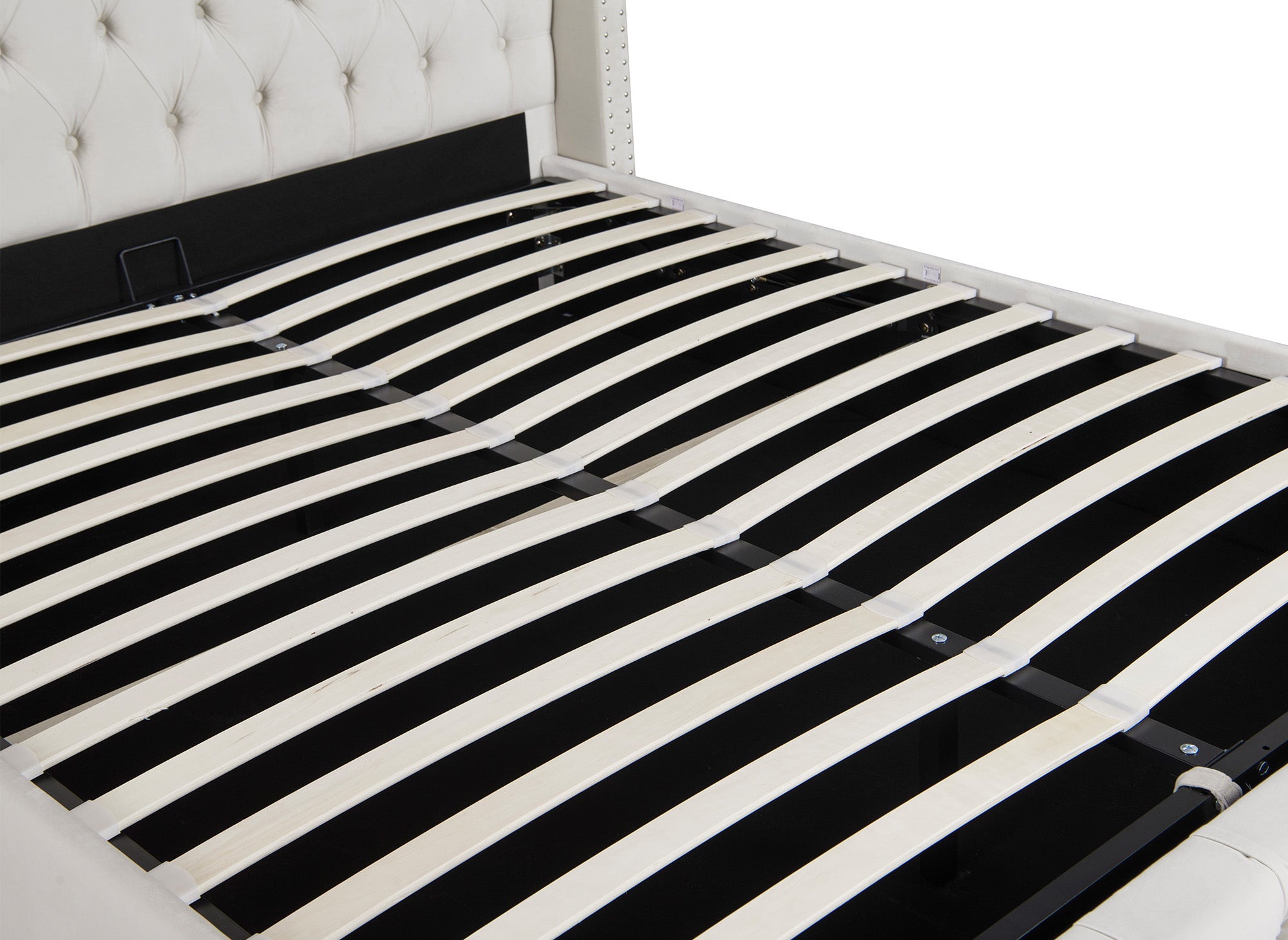 Cama de almacenaje Maxi de terciopelo beige de 180x200 cm