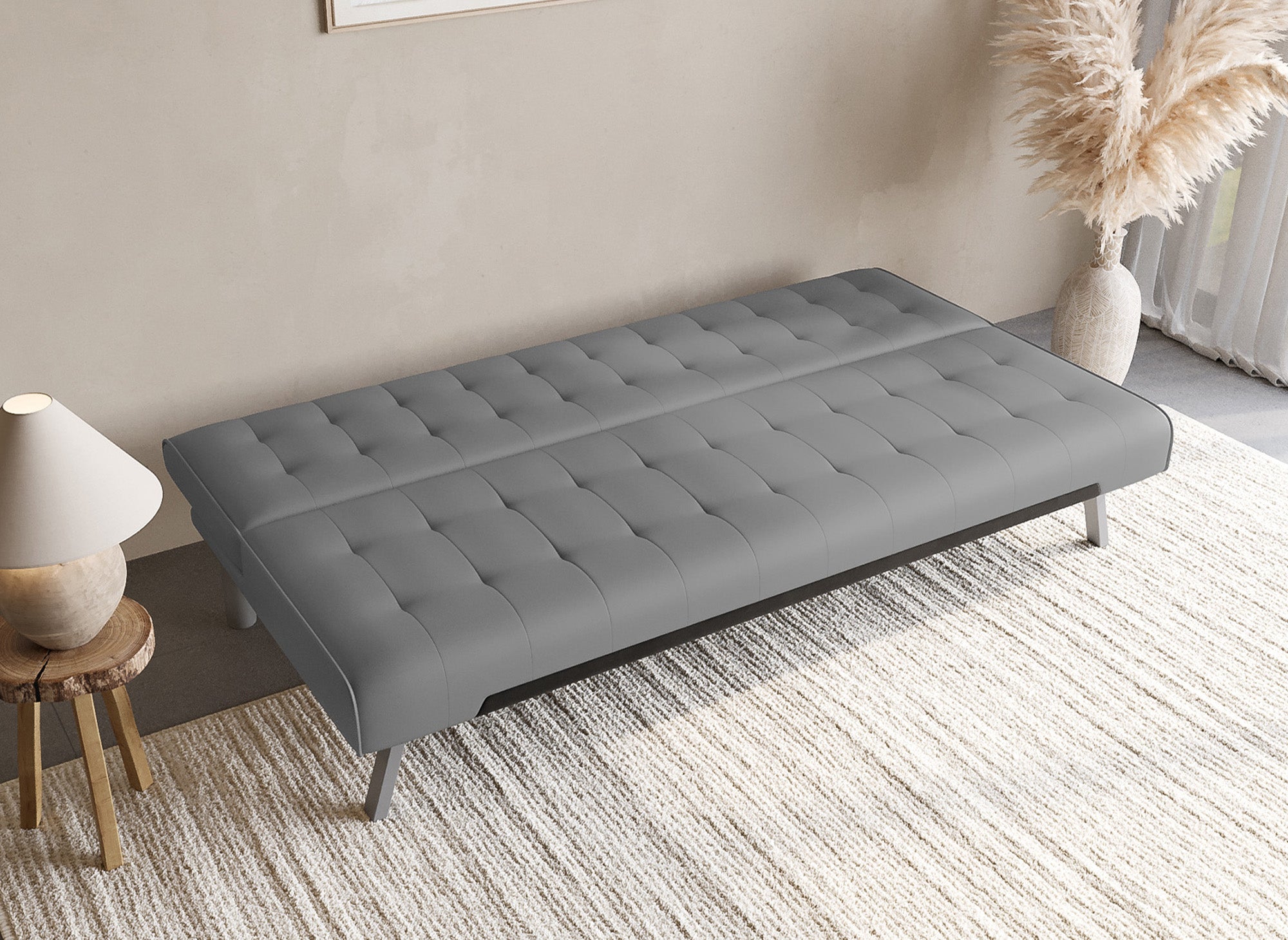 Sofá cama Click-Clack tapizado en gris KEDY