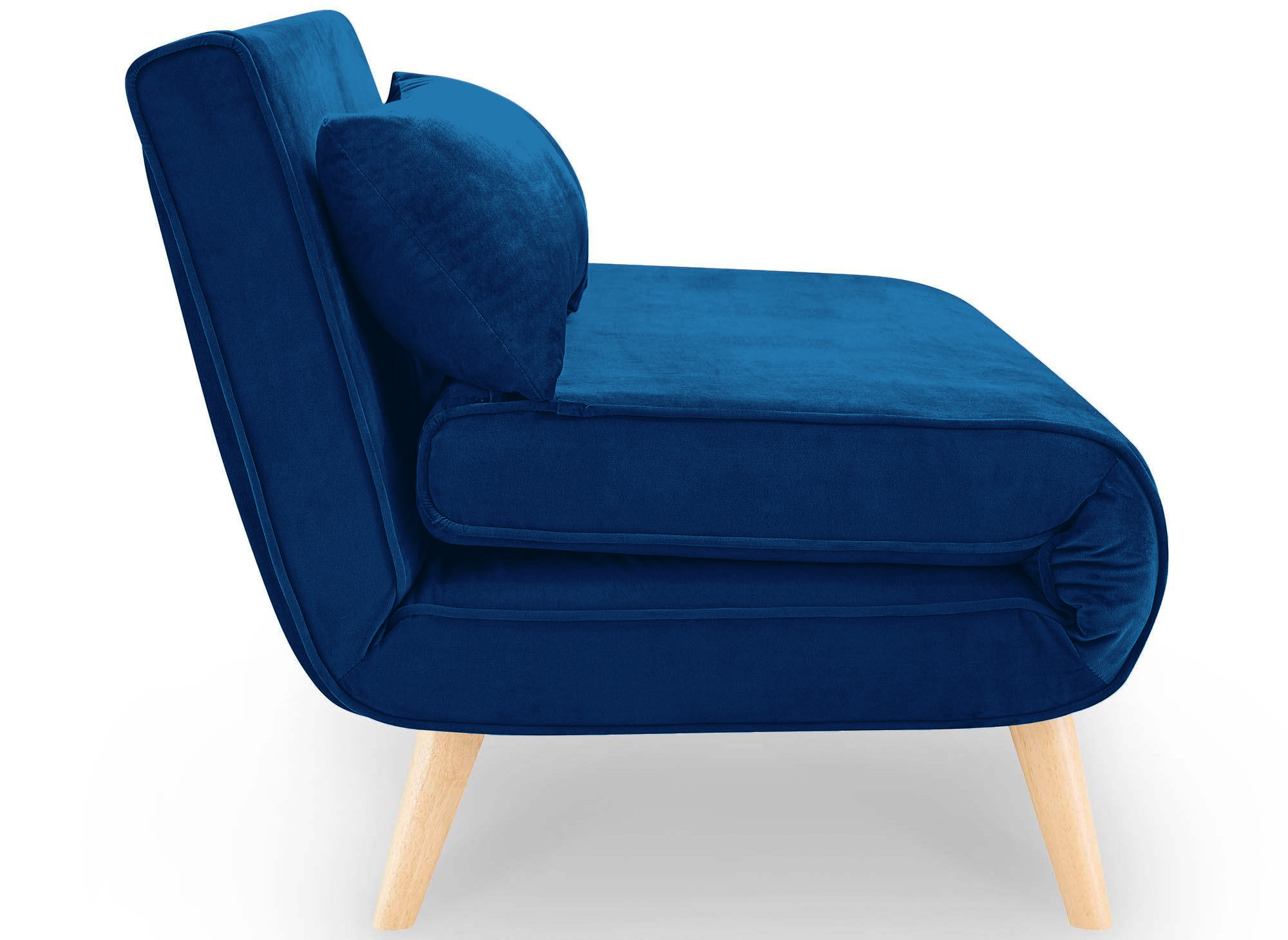 Sofá cama TONKA de 2 plazas en terciopelo azul