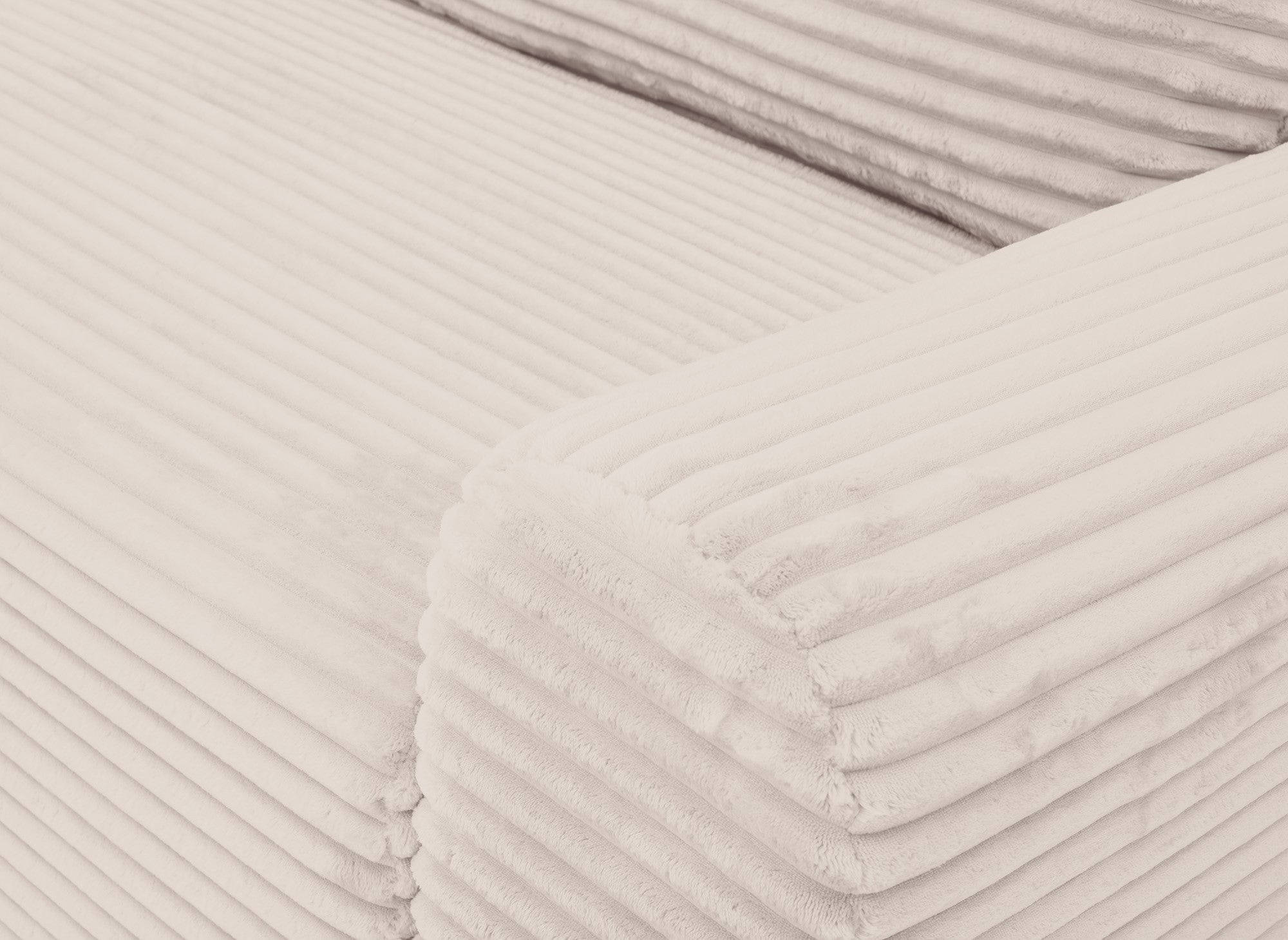 Sofá cama esquinero izquierdo BALI con almacenaje en pana beige gruesa - Esquinero izquierdo