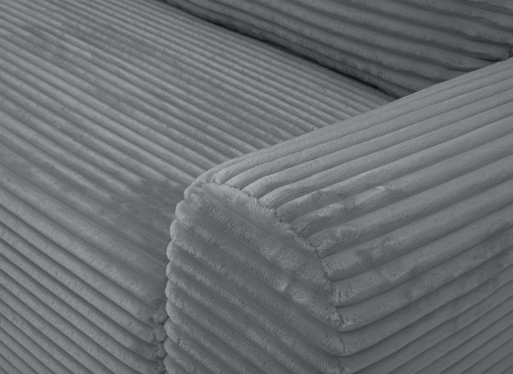 Sofá cama esquinero izquierdo BALI con almacenaje en pana gruesa gris oscuro - Esquinero izquierdo