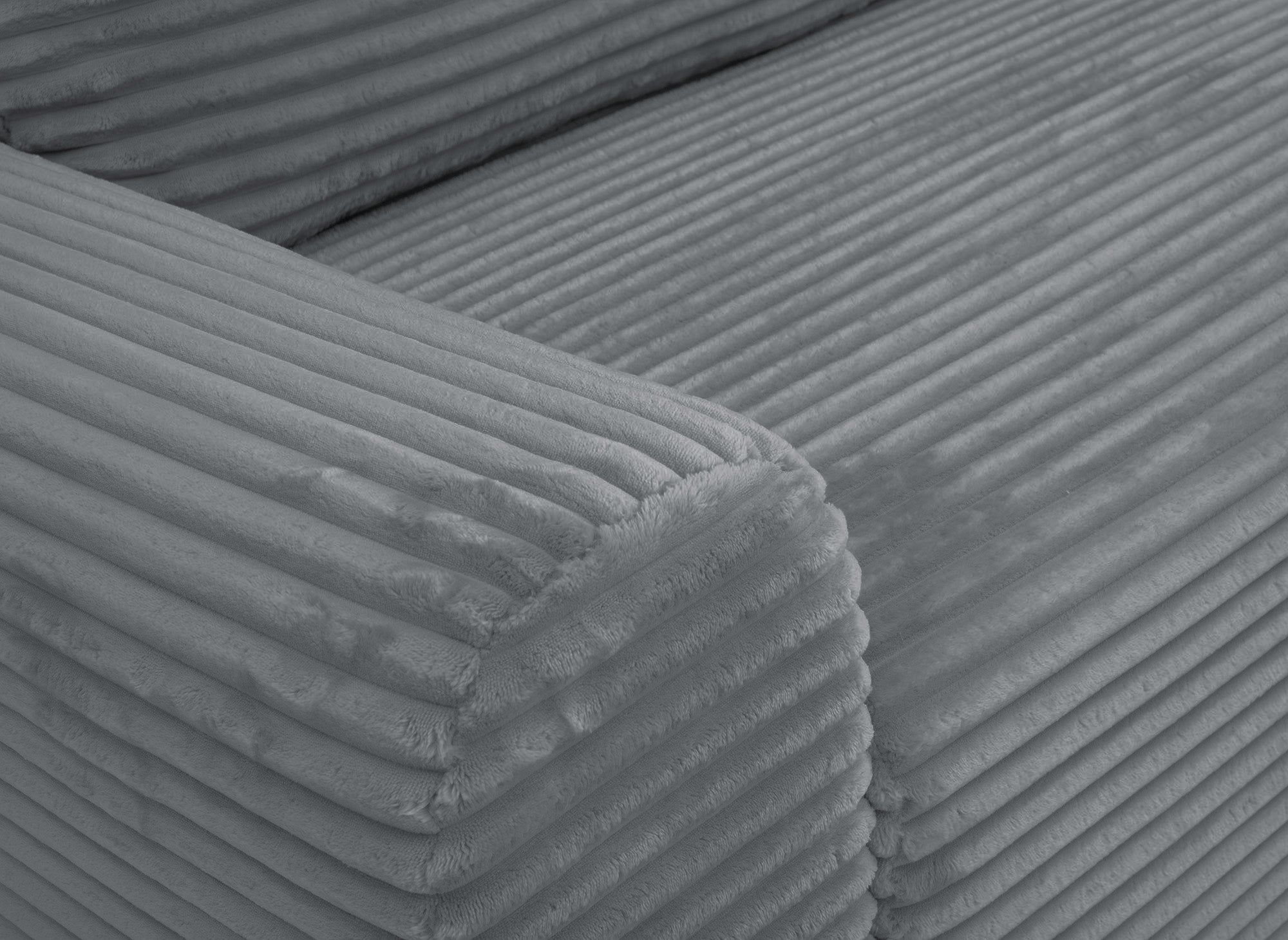 Sofá cama esquinero derecho BALI con almacenaje en pana gruesa gris oscuro - Esquinero derecho