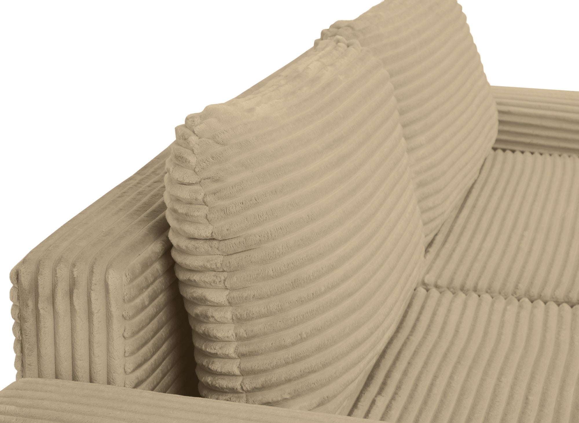 Sofá cama esquinero izquierdo BALI con almacenaje en pana gruesa color topo - Esquinero izquierdo