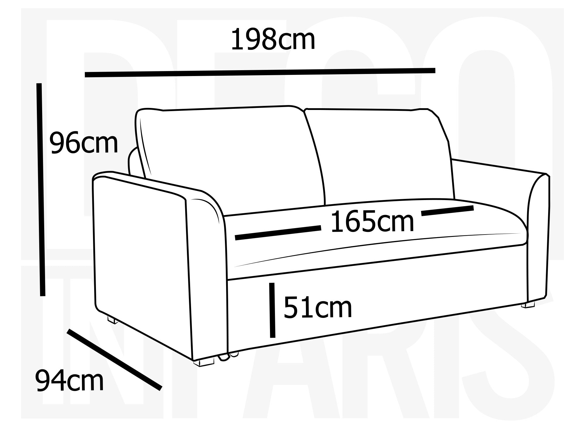 Sofá cama de 3 plazas MAYLIE en pana gruesa color beige