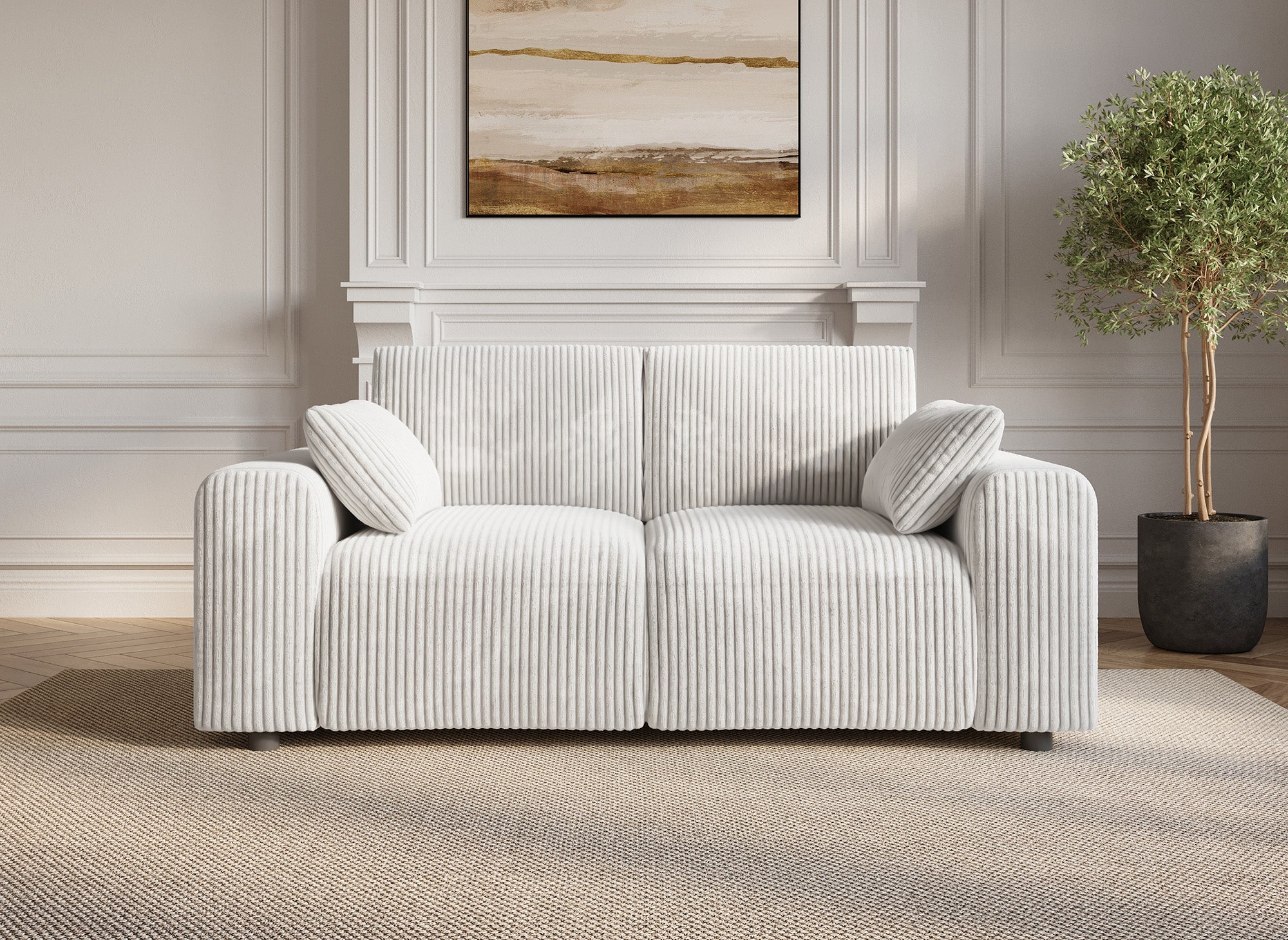 Sofá INAM de 2 plazas en pana gruesa color beige