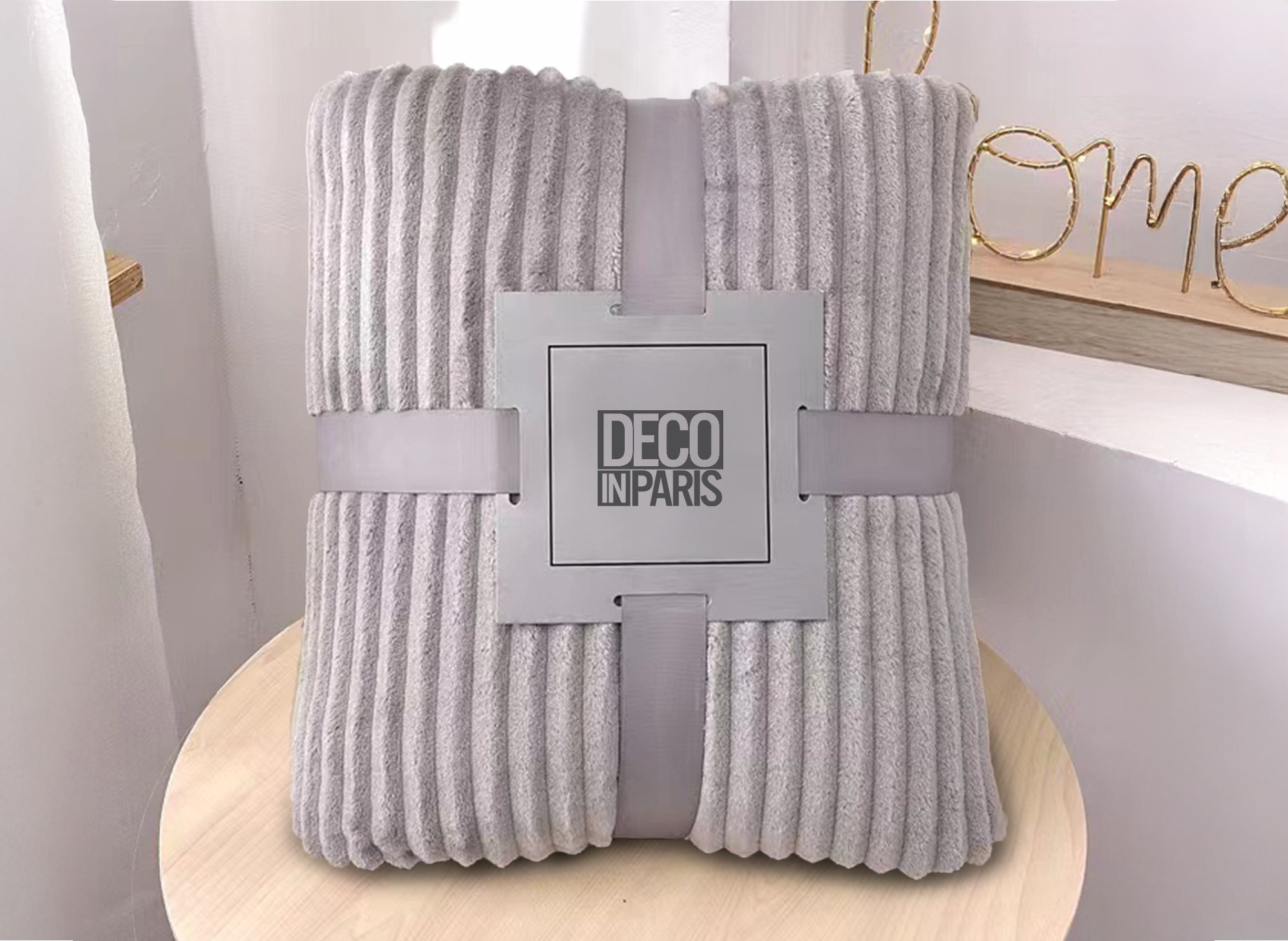 Manta de pana gris 150x200cm COCO