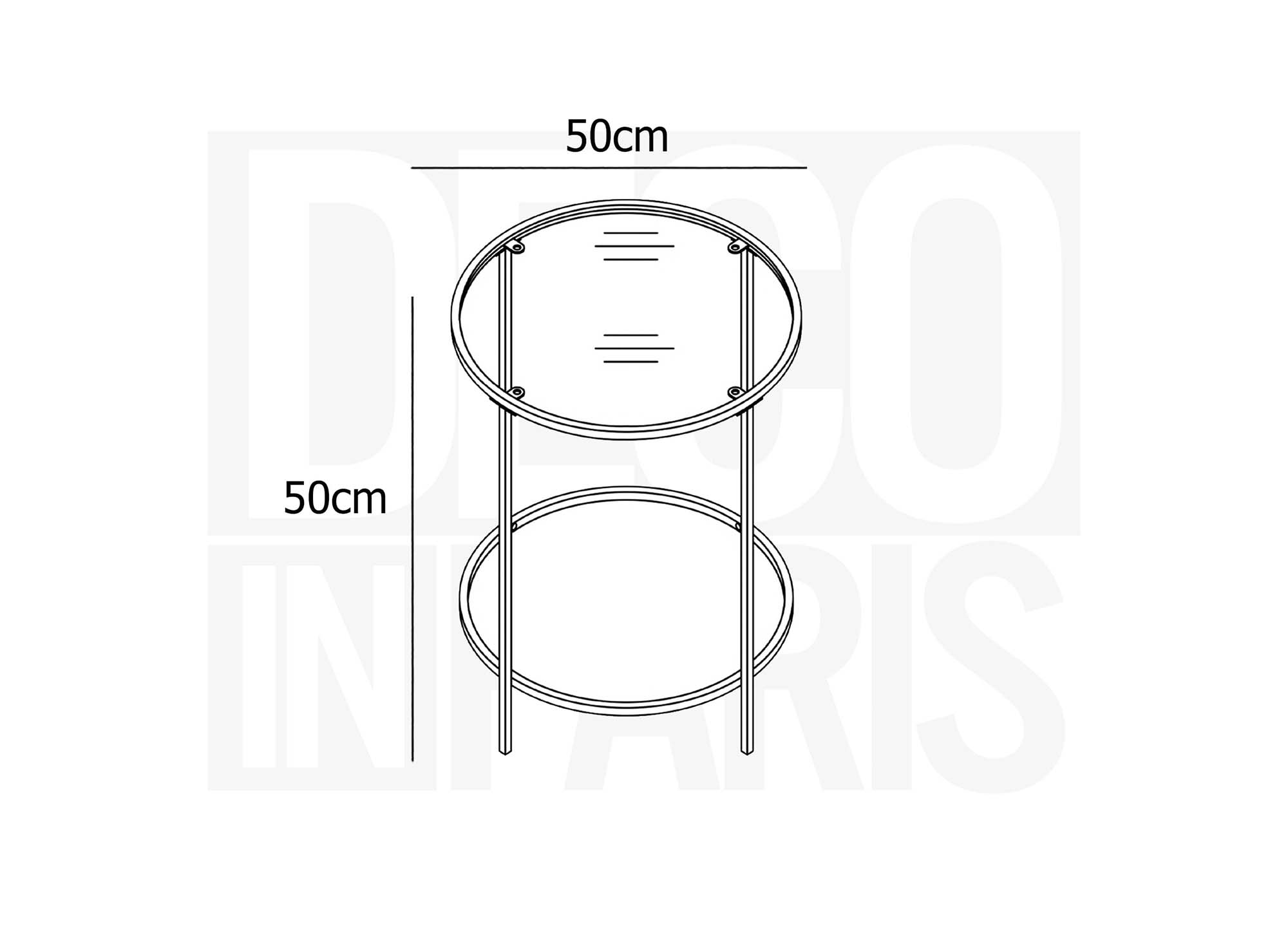 Mesa de centro redonda OLIVE de vidrio y metal