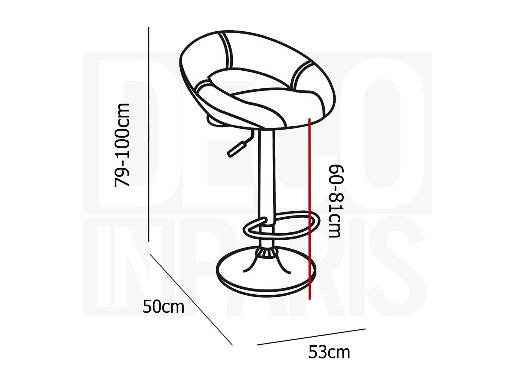 Juego de 2 taburetes de bar blancos JETI