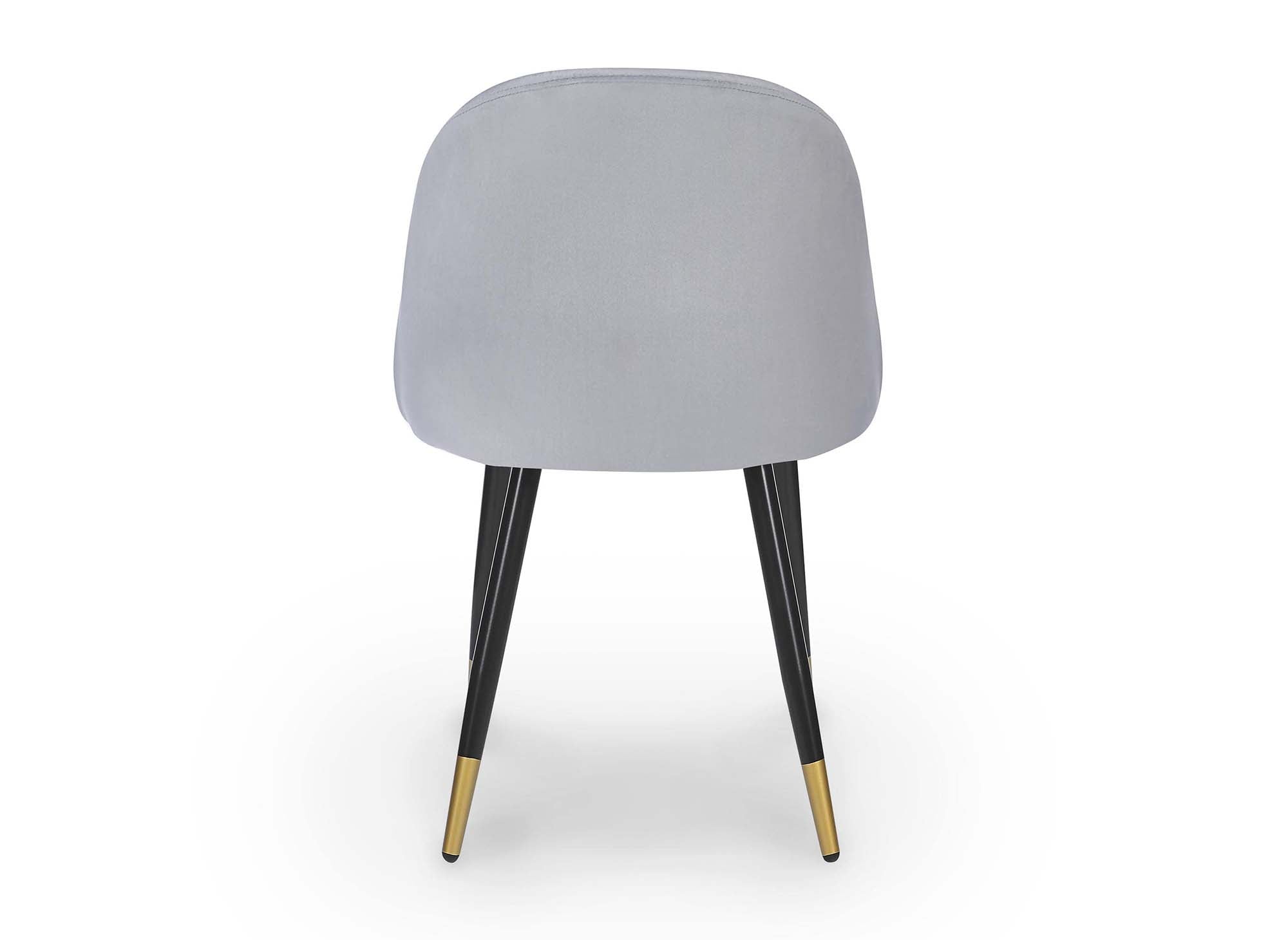 Juego de 4 sillas de diseño LYDIA en terciopelo gris