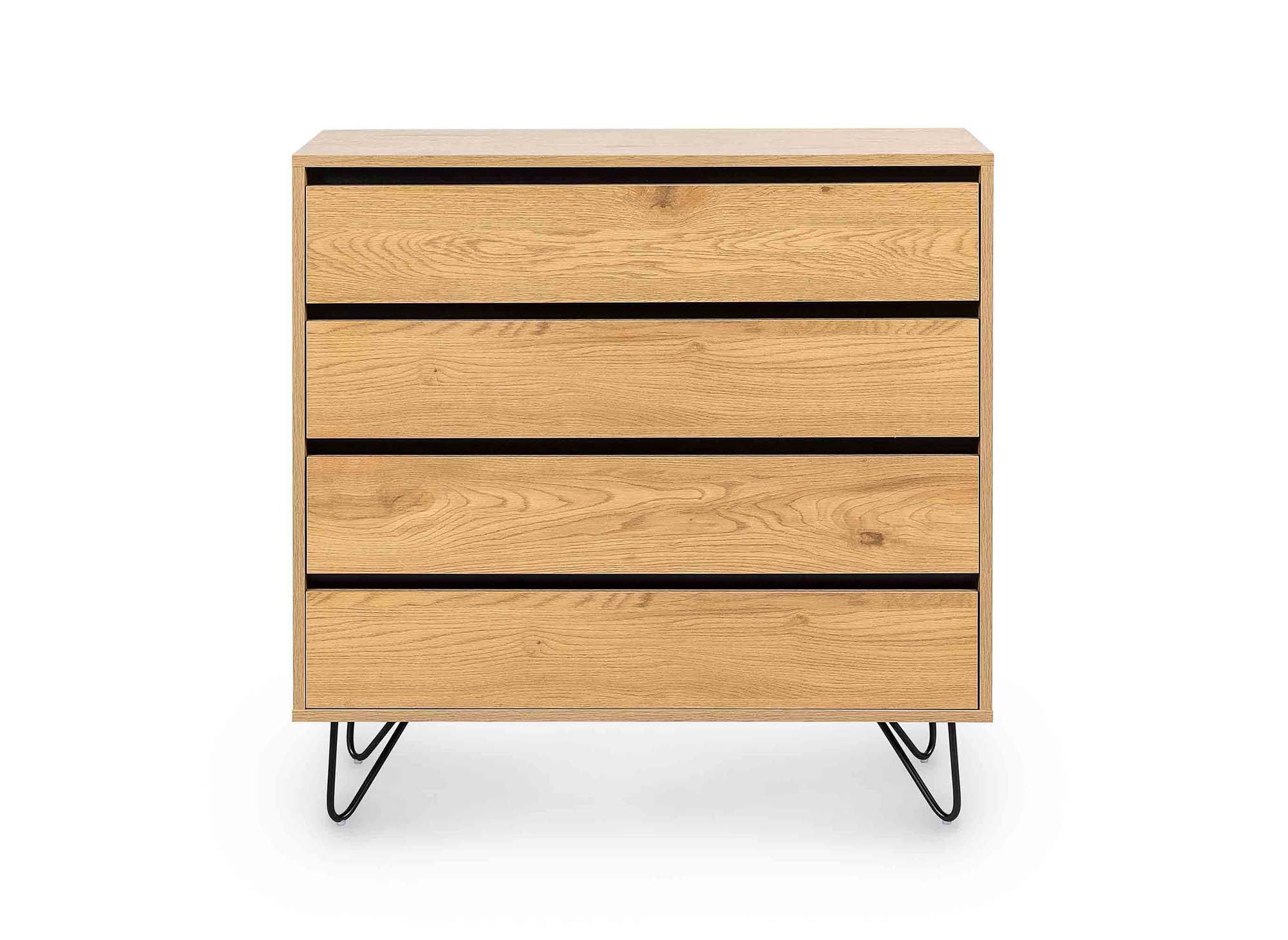 Cómoda de madera DARINA de 4 cajones