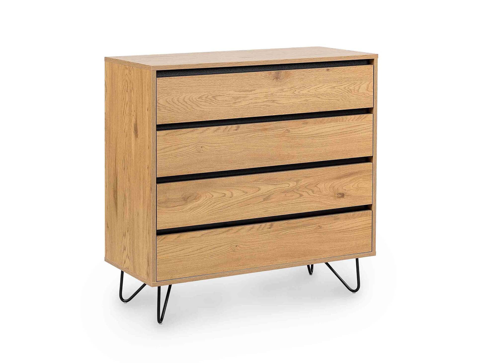 Cómoda de madera DARINA de 4 cajones