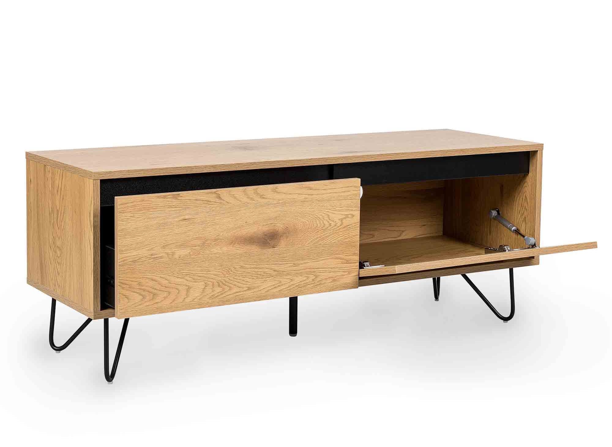 Mueble de TV DARINA con 1 cajón y 1 puerta, fabricado en madera.