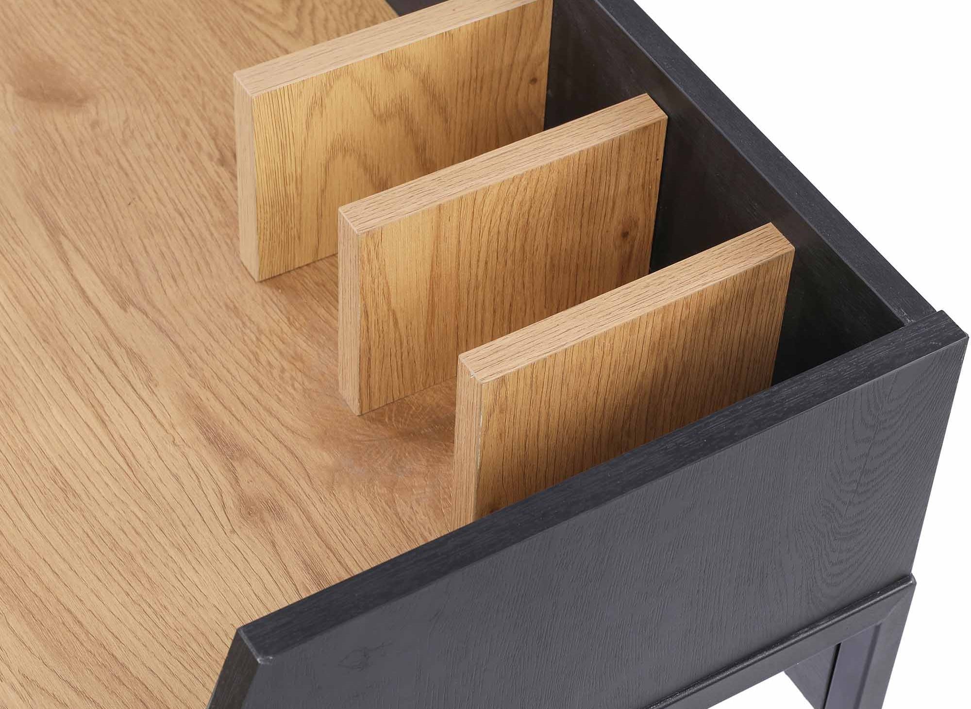 Escritorio compacto de diseño industrial ARMELLE en madera y metal