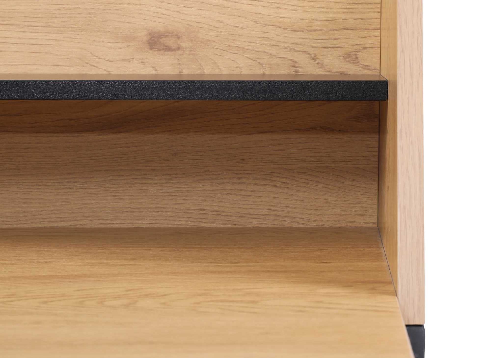 Escritorio de diseño industrial LUDINE con estante en madera y metal