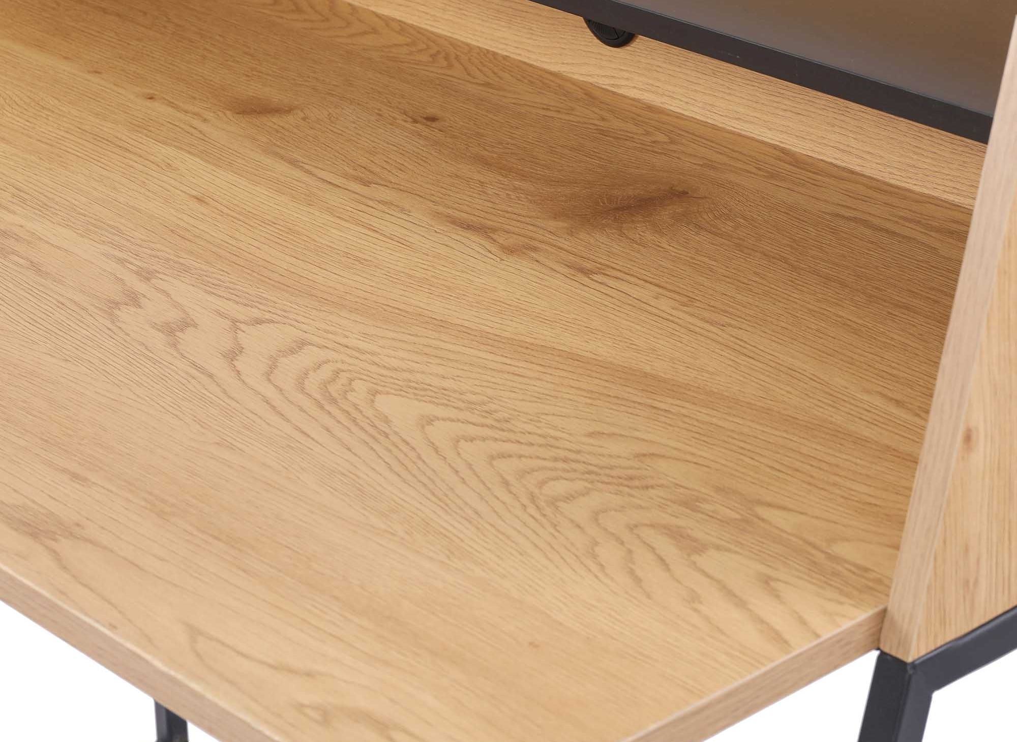 Escritorio de diseño industrial LUDINE con estante en madera y metal