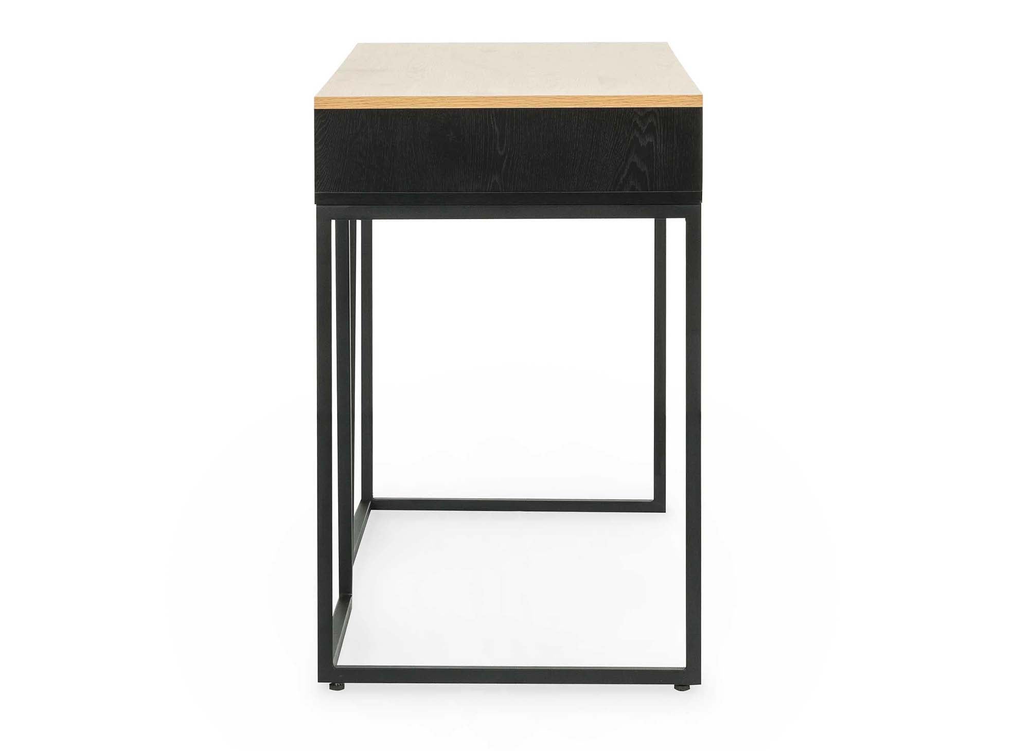 Escritorio industrial COLETTE con cajón y espacio de almacenamiento en madera y metal.