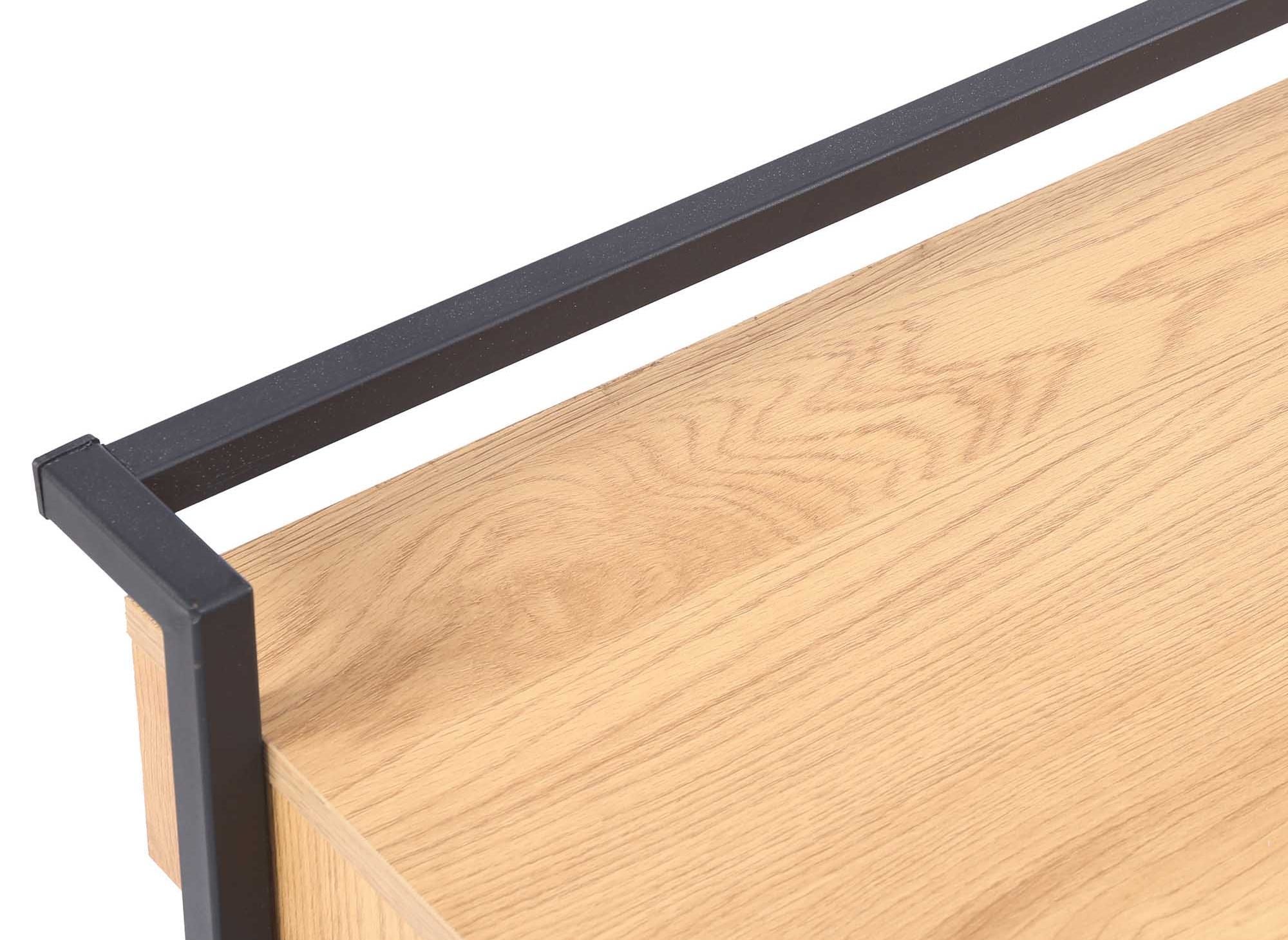 Escritorio compacto de diseño industrial EDMOND en madera y metal