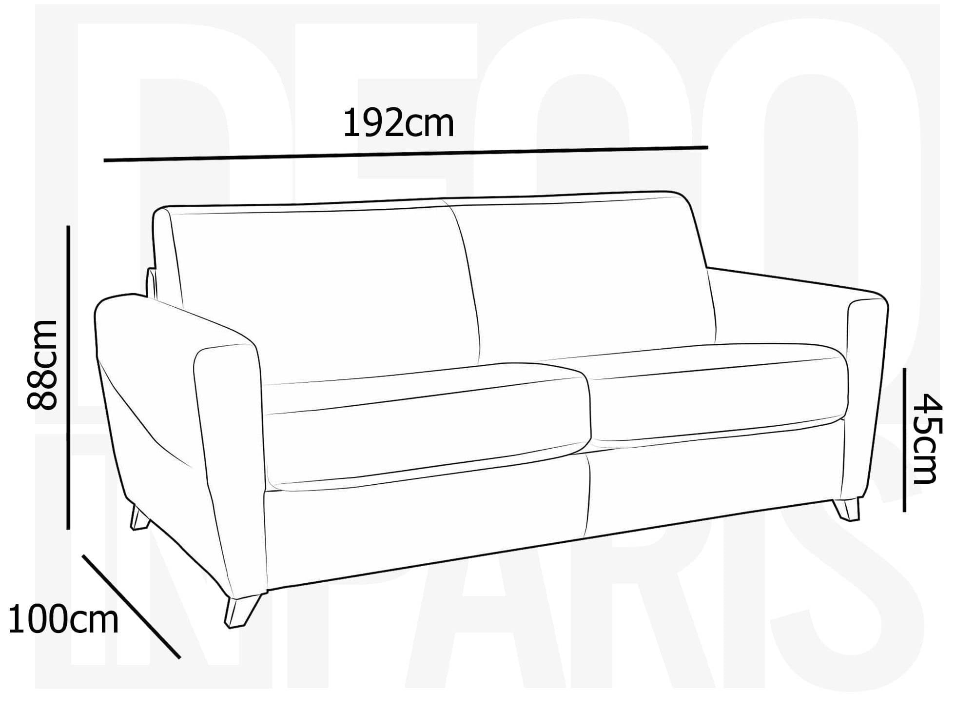 Sofá cama escandinavo de 3 plazas TOBIAS en tejido gris carbón con apertura rápida
