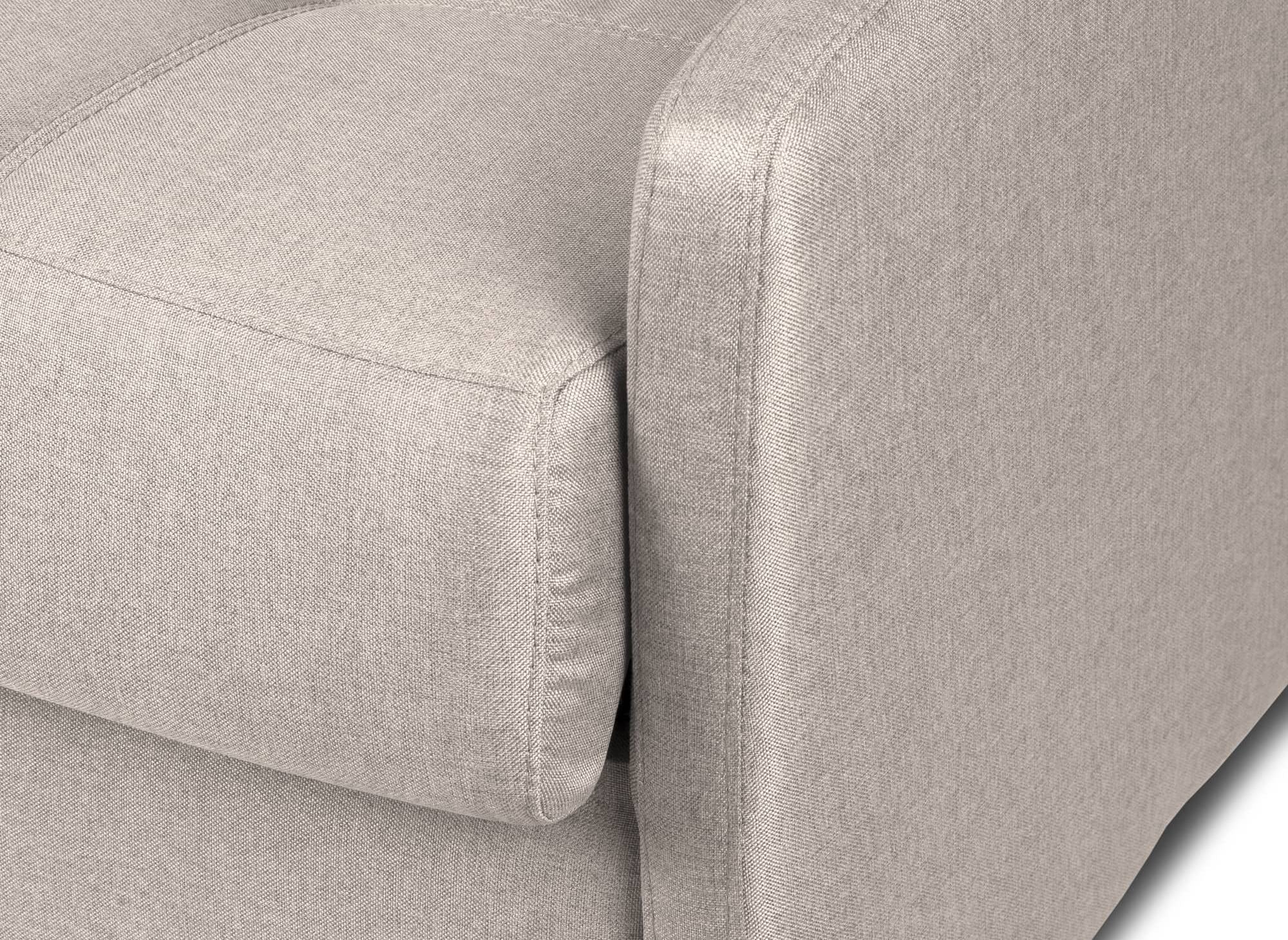 Sofá cama LOUNA SLIM de 3 plazas en tela beige con apertura rápida