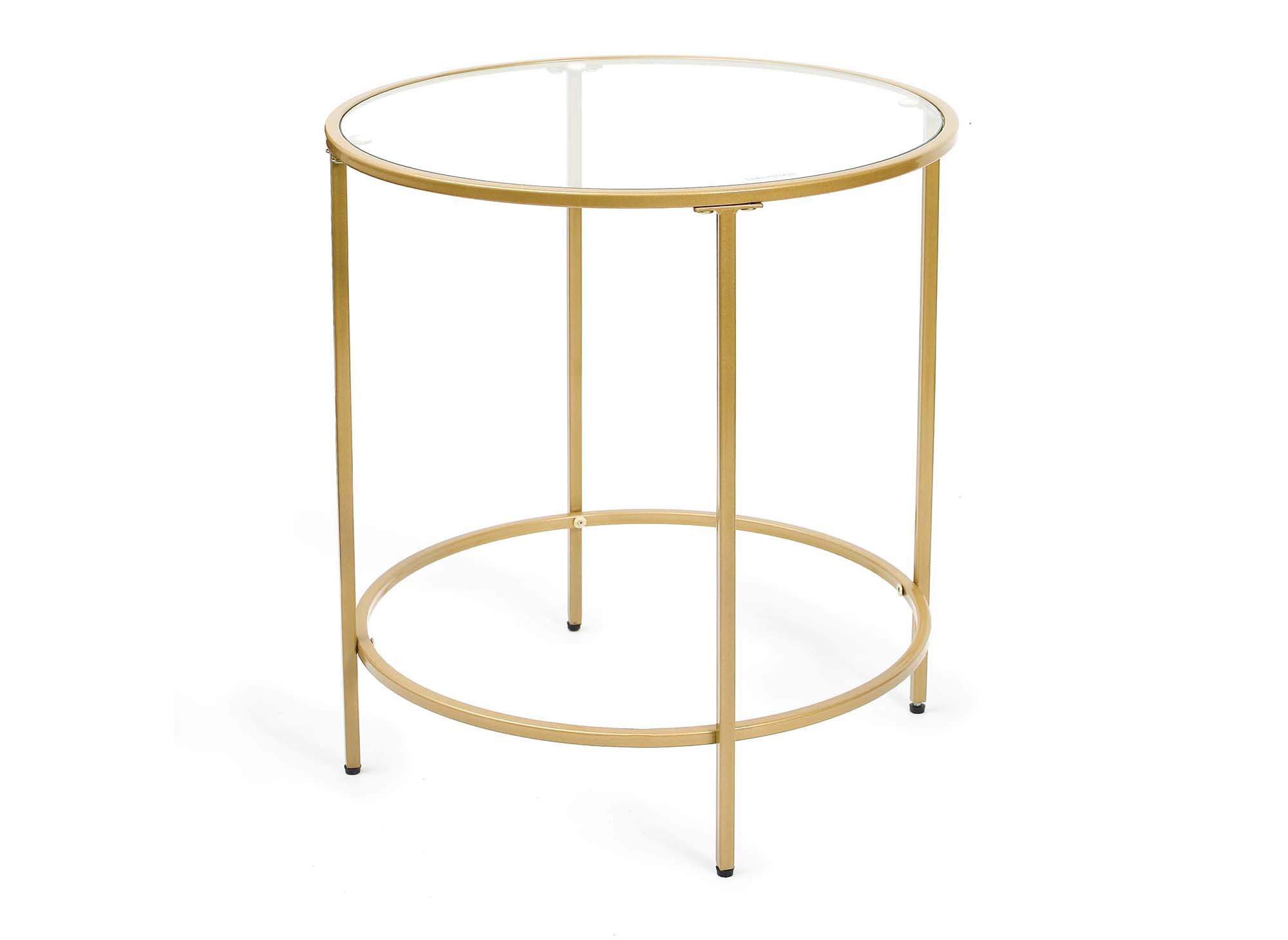 Mesa de centro redonda OLIVE de vidrio y metal