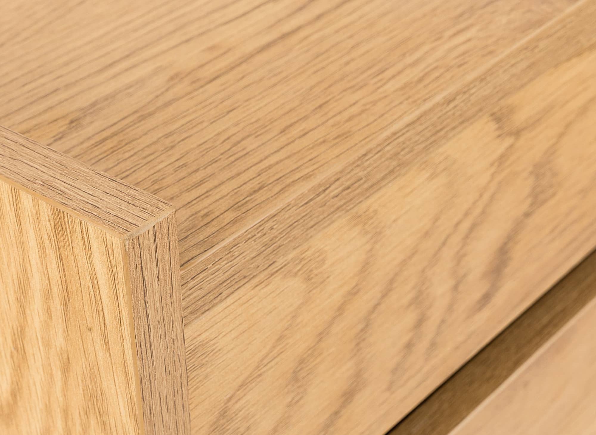 Cómoda SACHA de 5 cajones con tocador en madera color roble