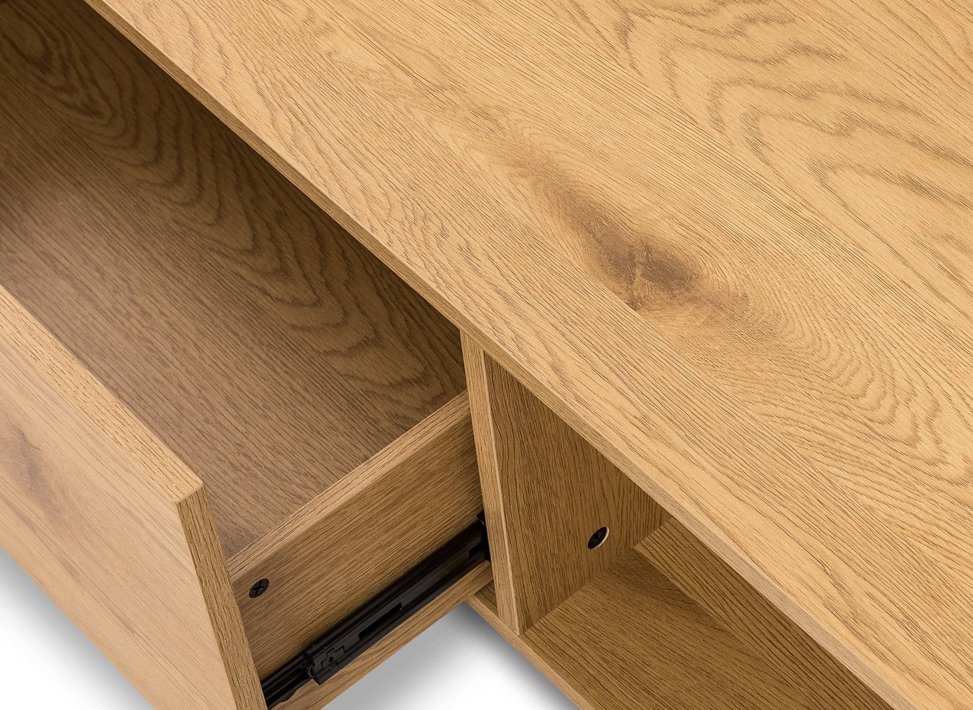 Mesa de centro SACHA con 2 cajones en madera color roble