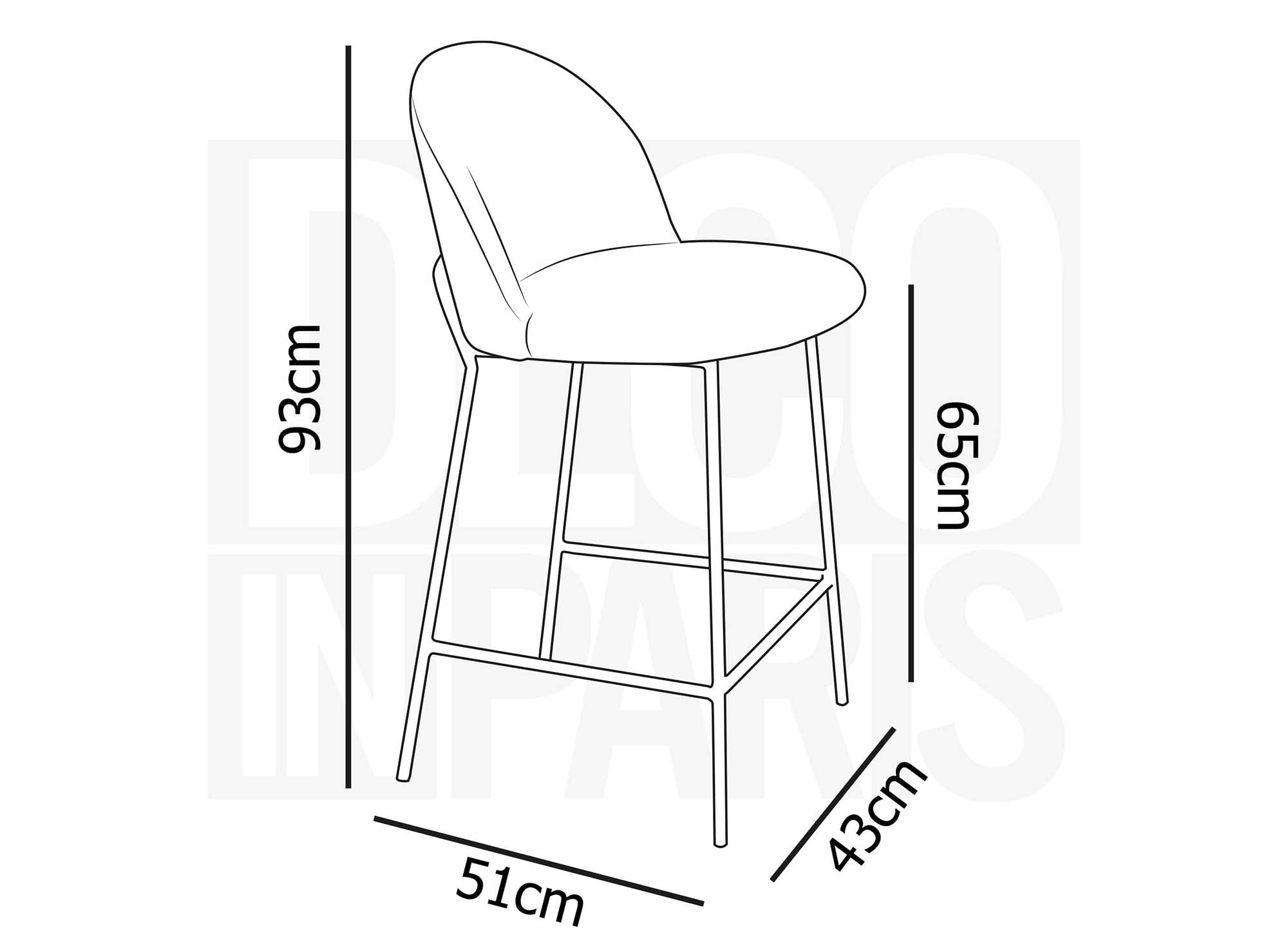 Juego de 2 taburetes de bar de diseño ARABEL en terciopelo verde