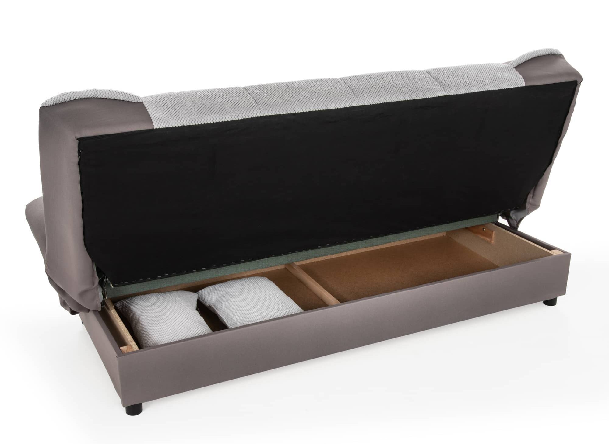 Sofá convertible NATI gris con mecanismo clic-clac