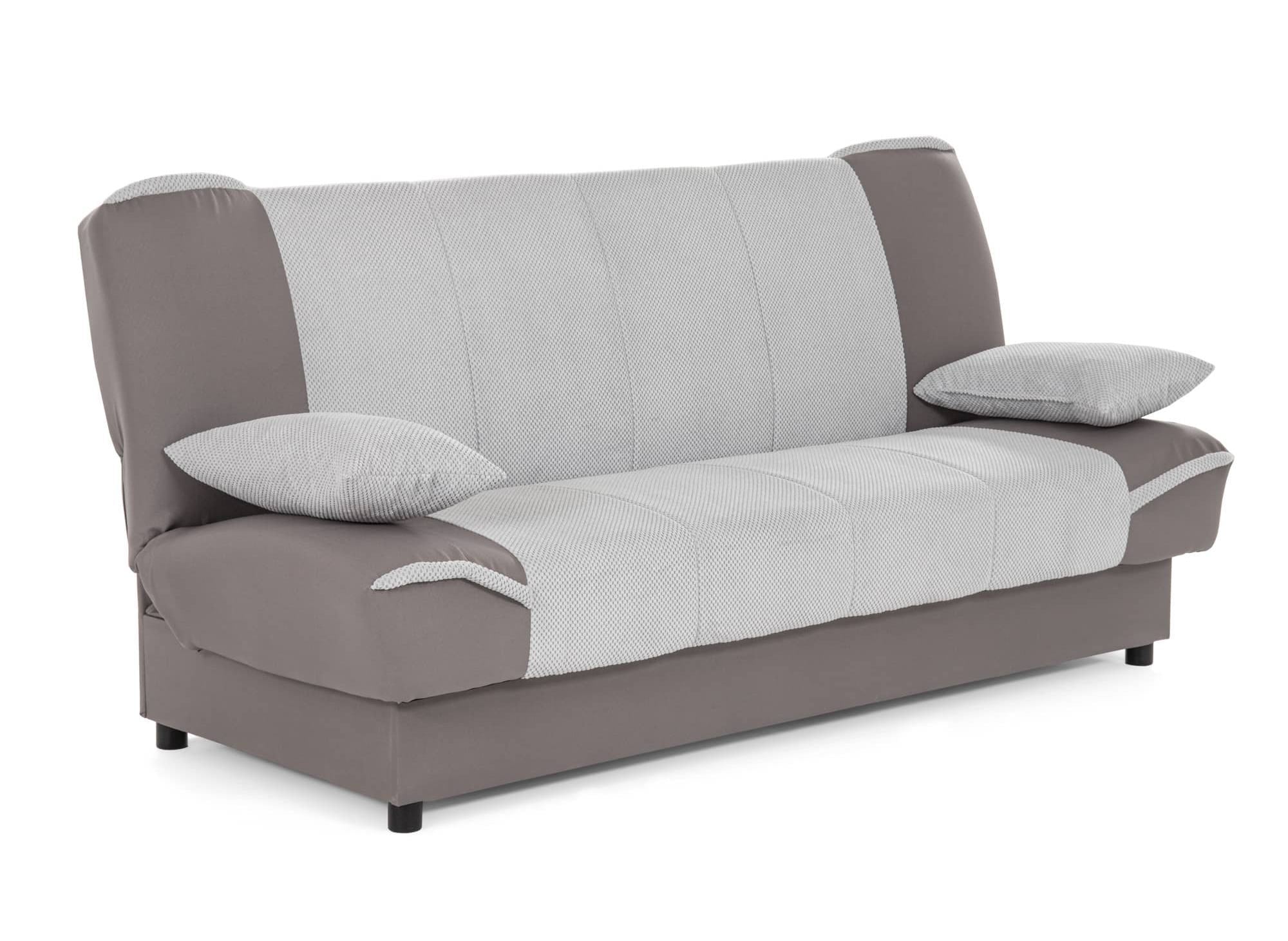 Sofá convertible NATI gris con mecanismo clic-clac