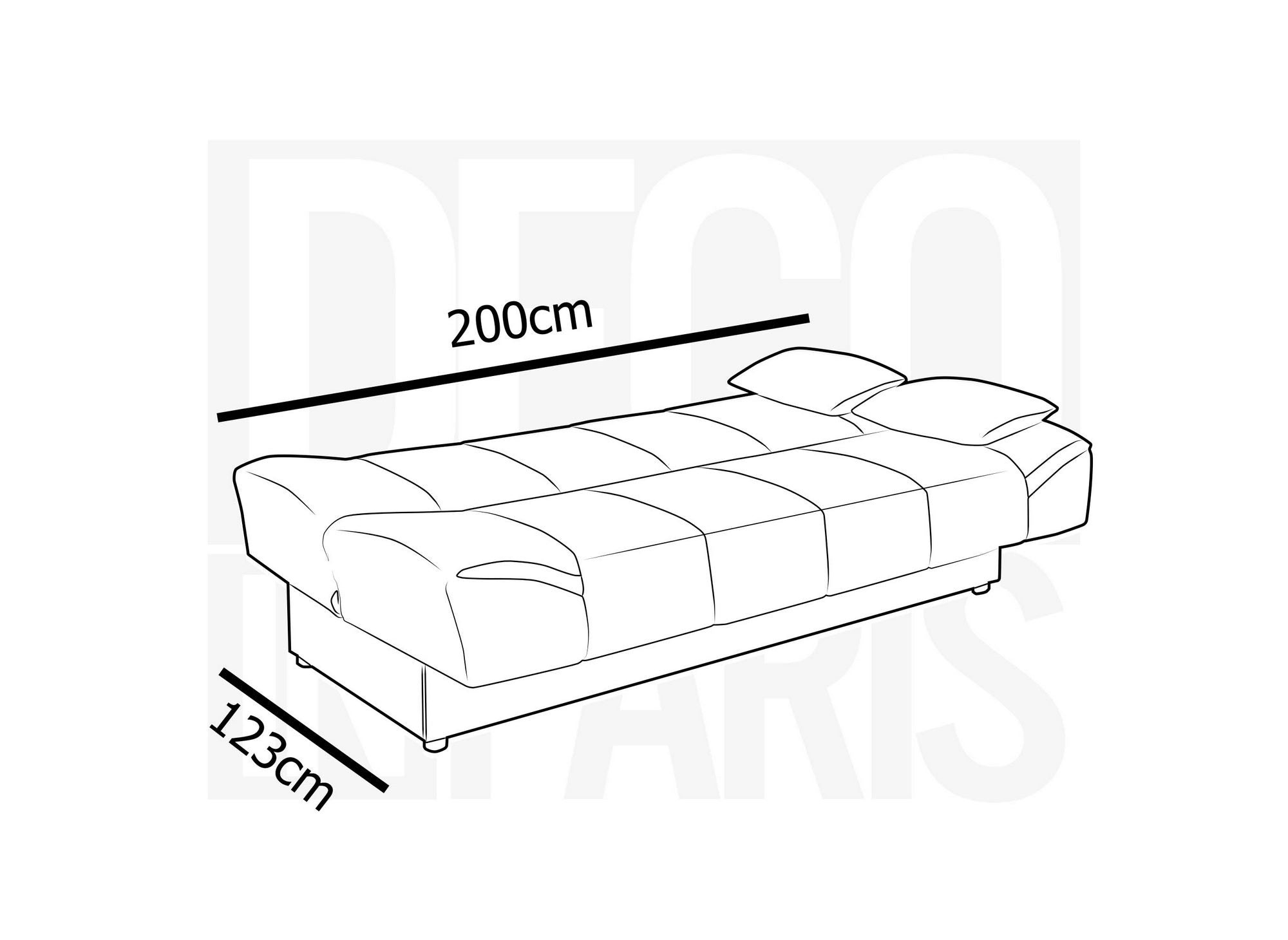 Sofá cama NATI beige con mecanismo clic-clac