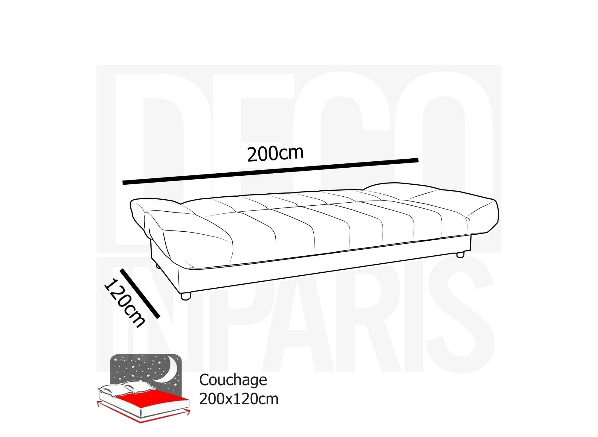 Sofá cama convertible rojo KOTI