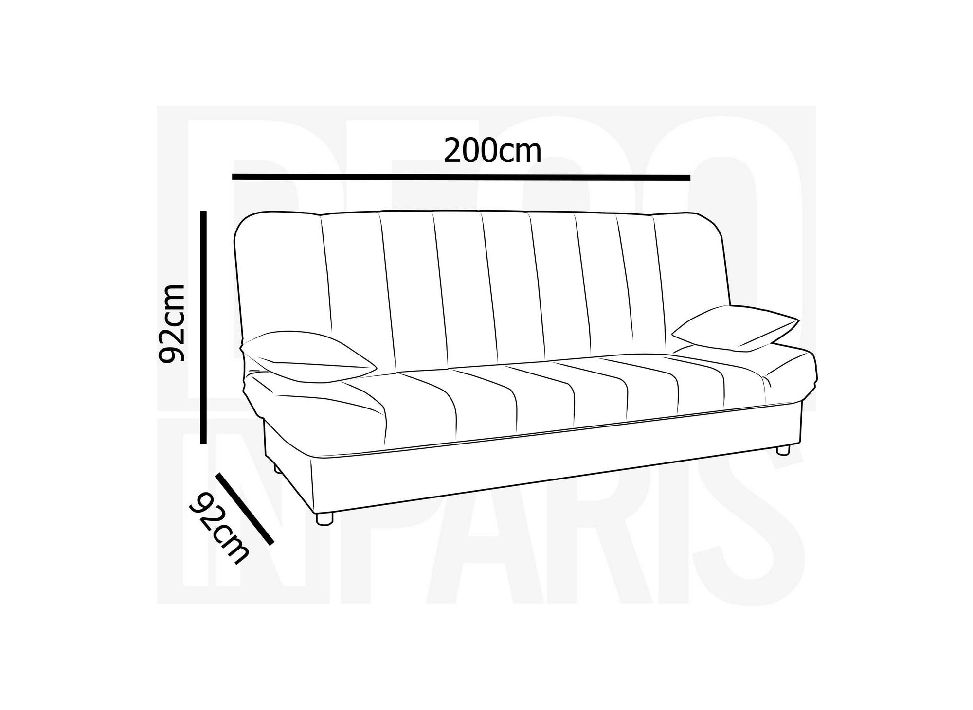 Sofá cama convertible KOTI beige con mecanismo clic-clac