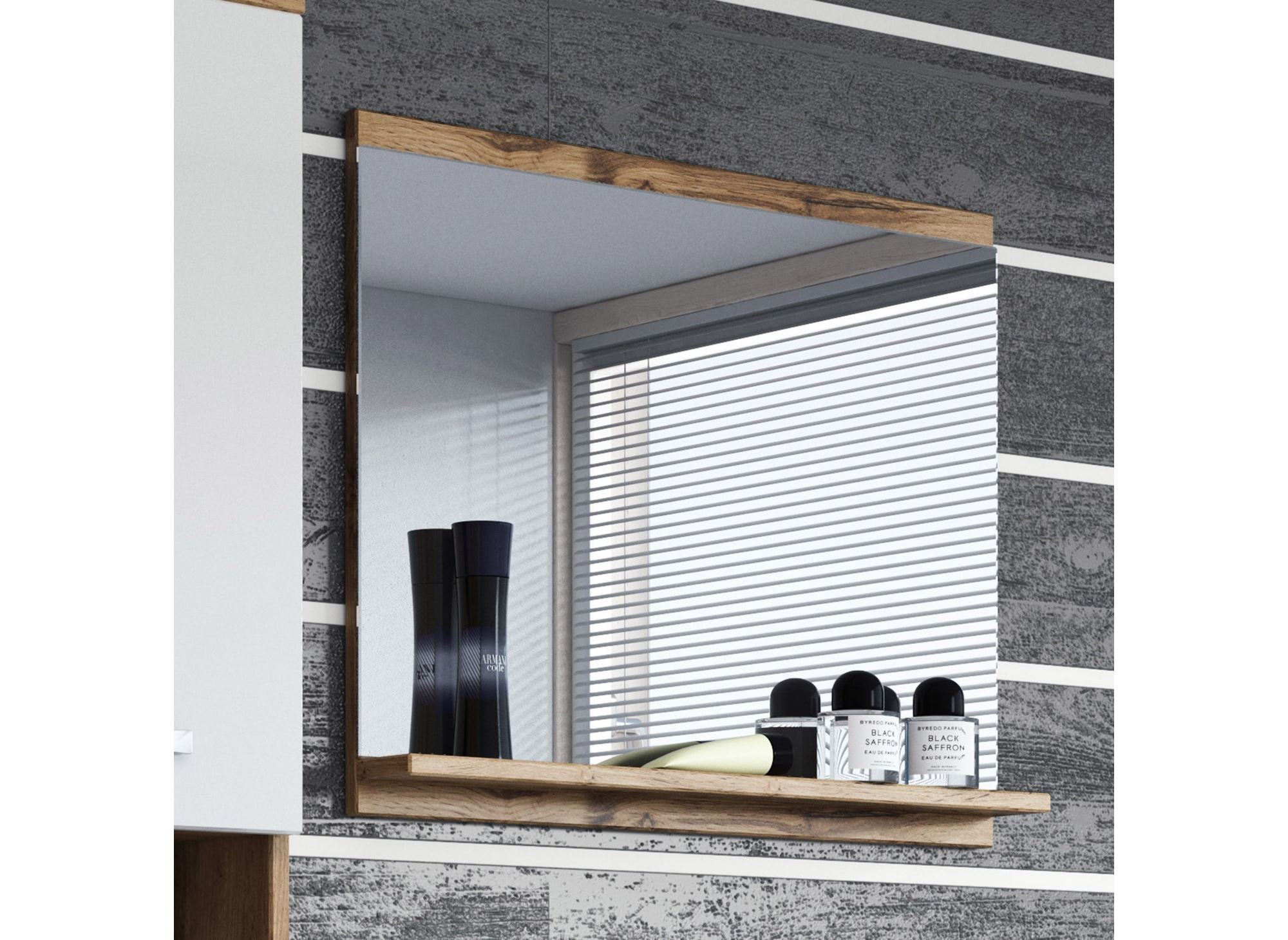 Conjunto de muebles de baño de pared HARMONY - Madera y blanco