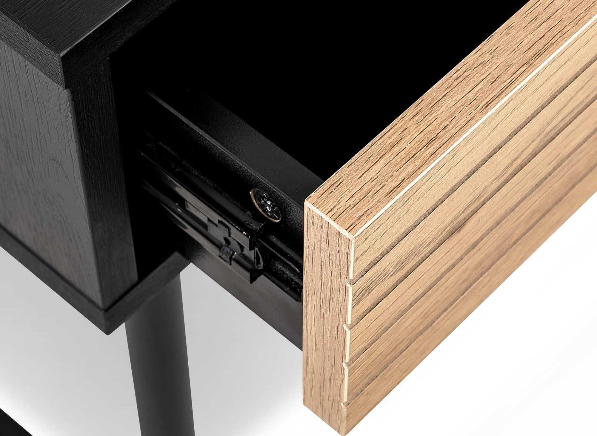 Escritorio DARYL de 2 cajones en madera y metal negro