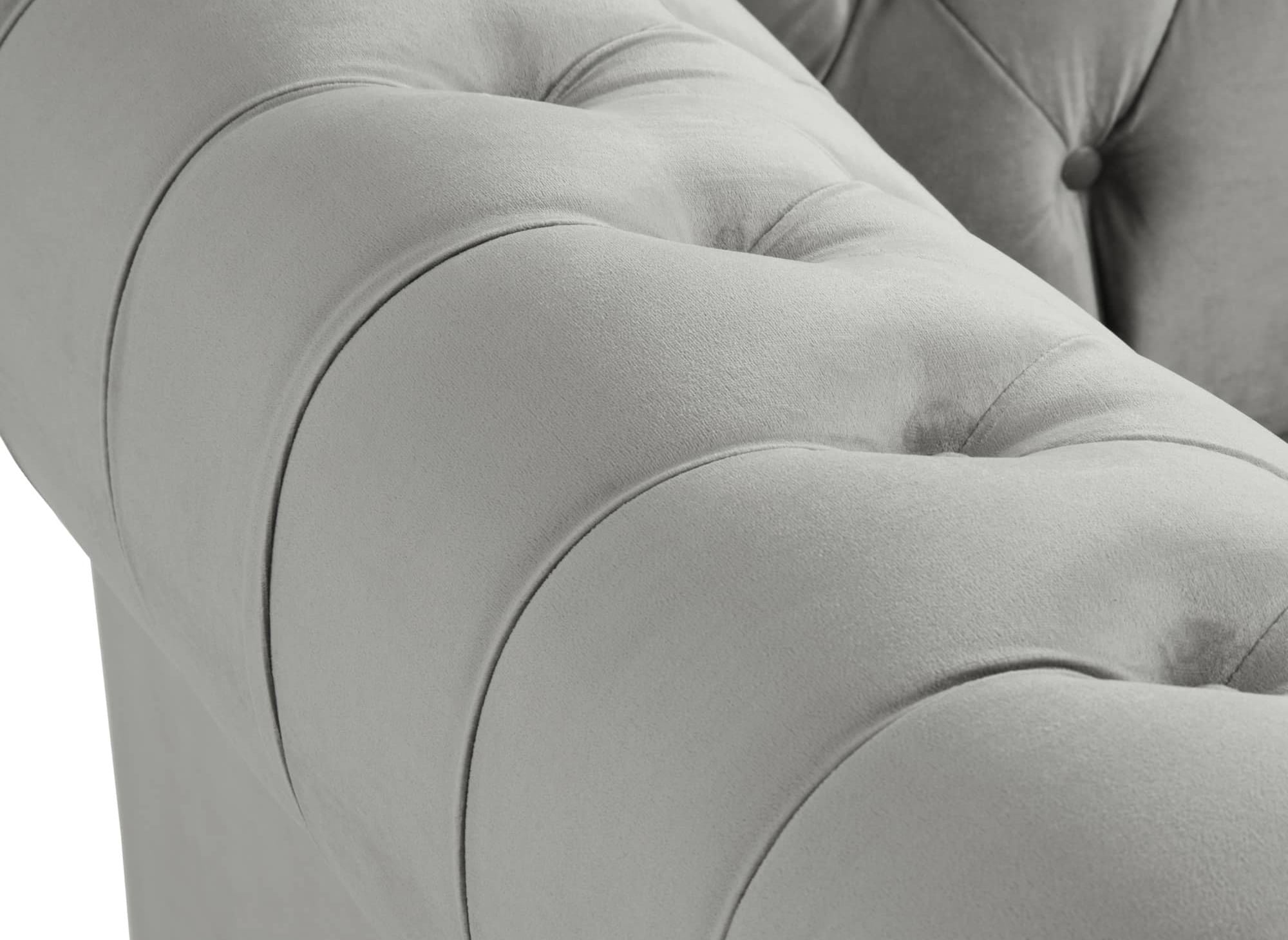 Sillón Chesterfield en terciopelo gris - WILSTON