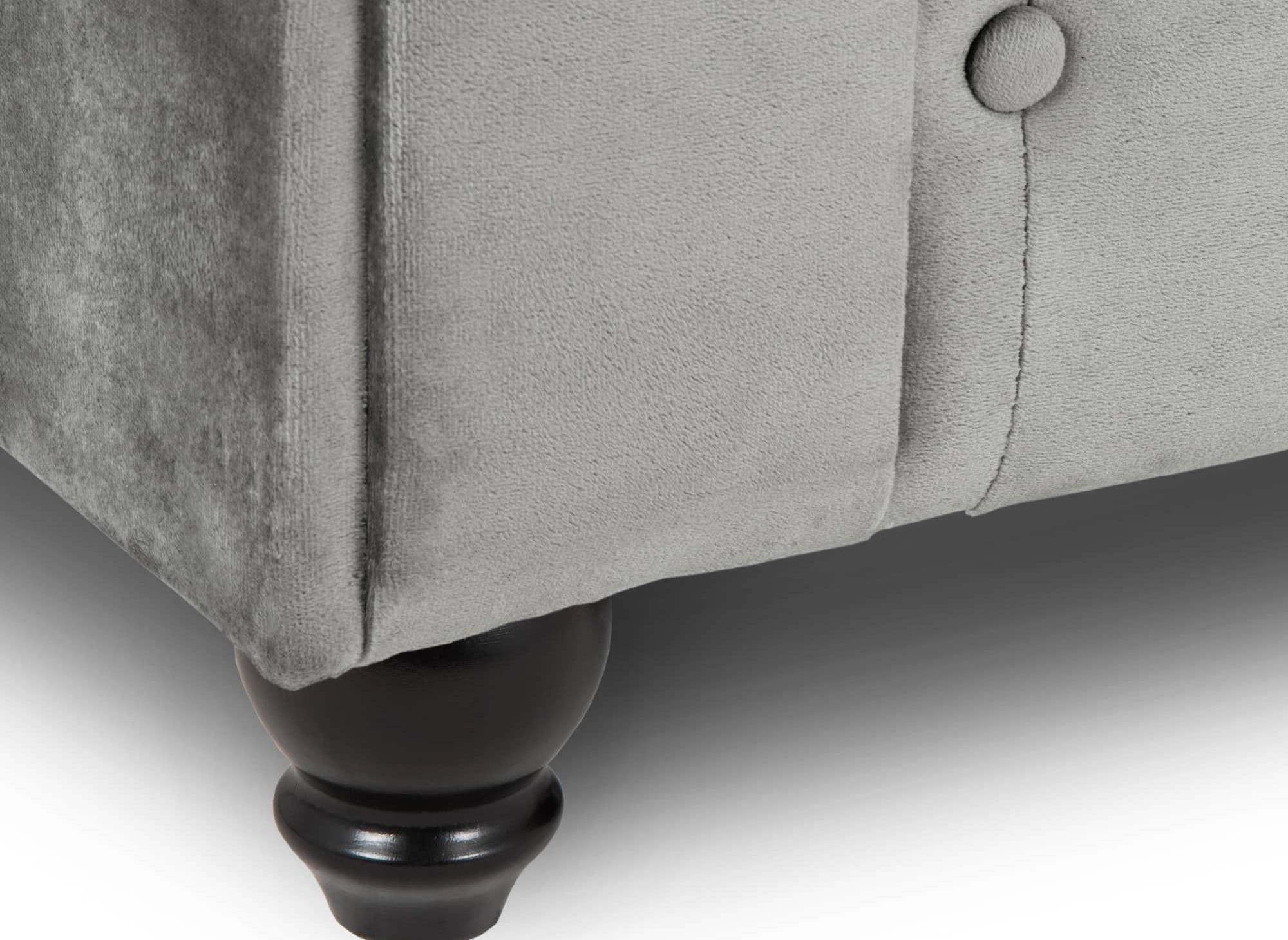 Sillón Chesterfield en terciopelo gris - WILSTON